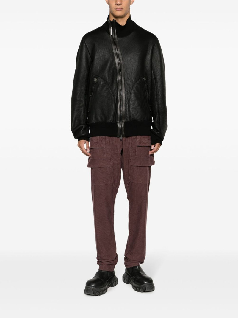 Isaac Sellam off-centre leather bomber jacket outlook