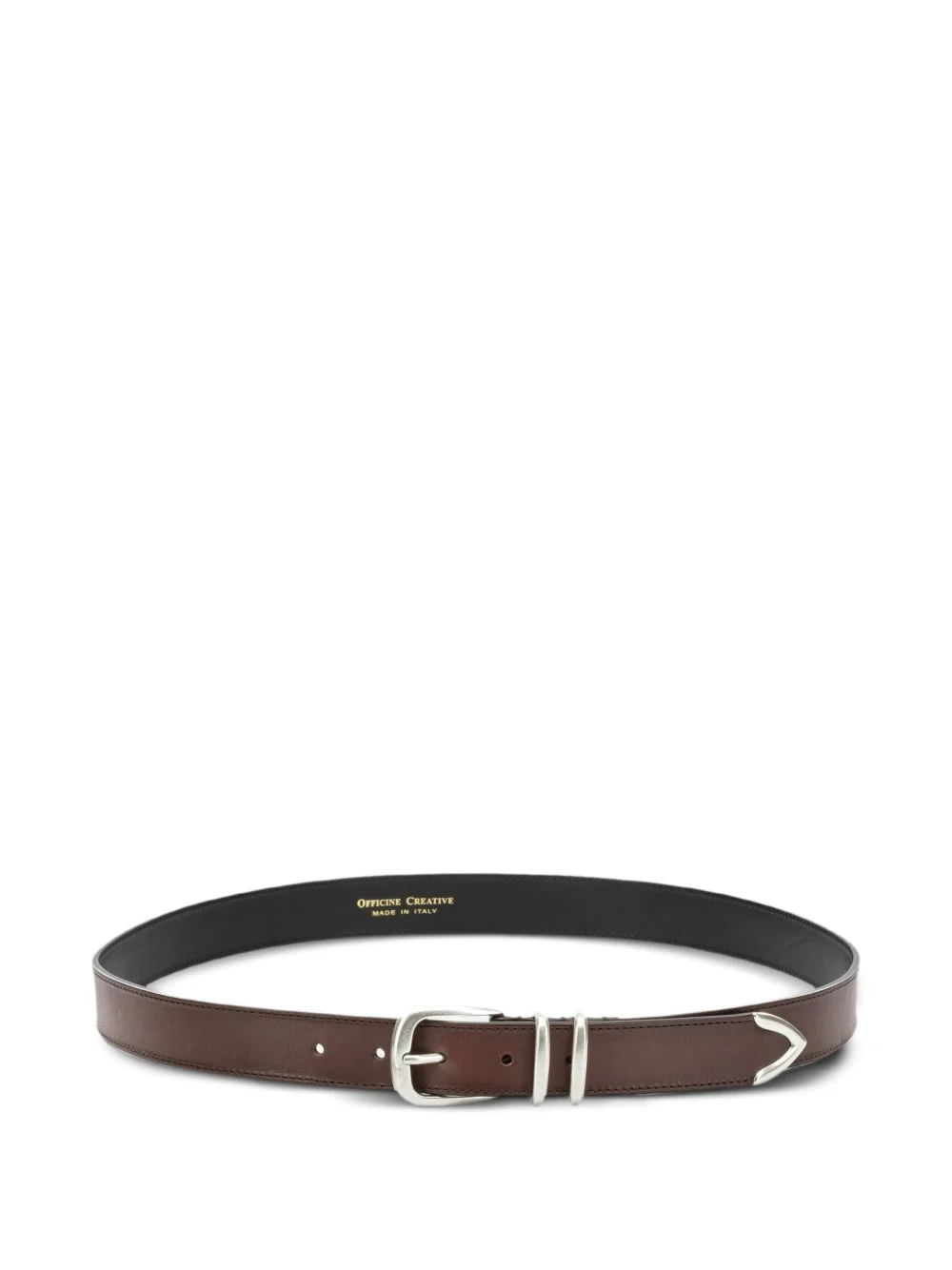 buckle-fastening leather belt - 1