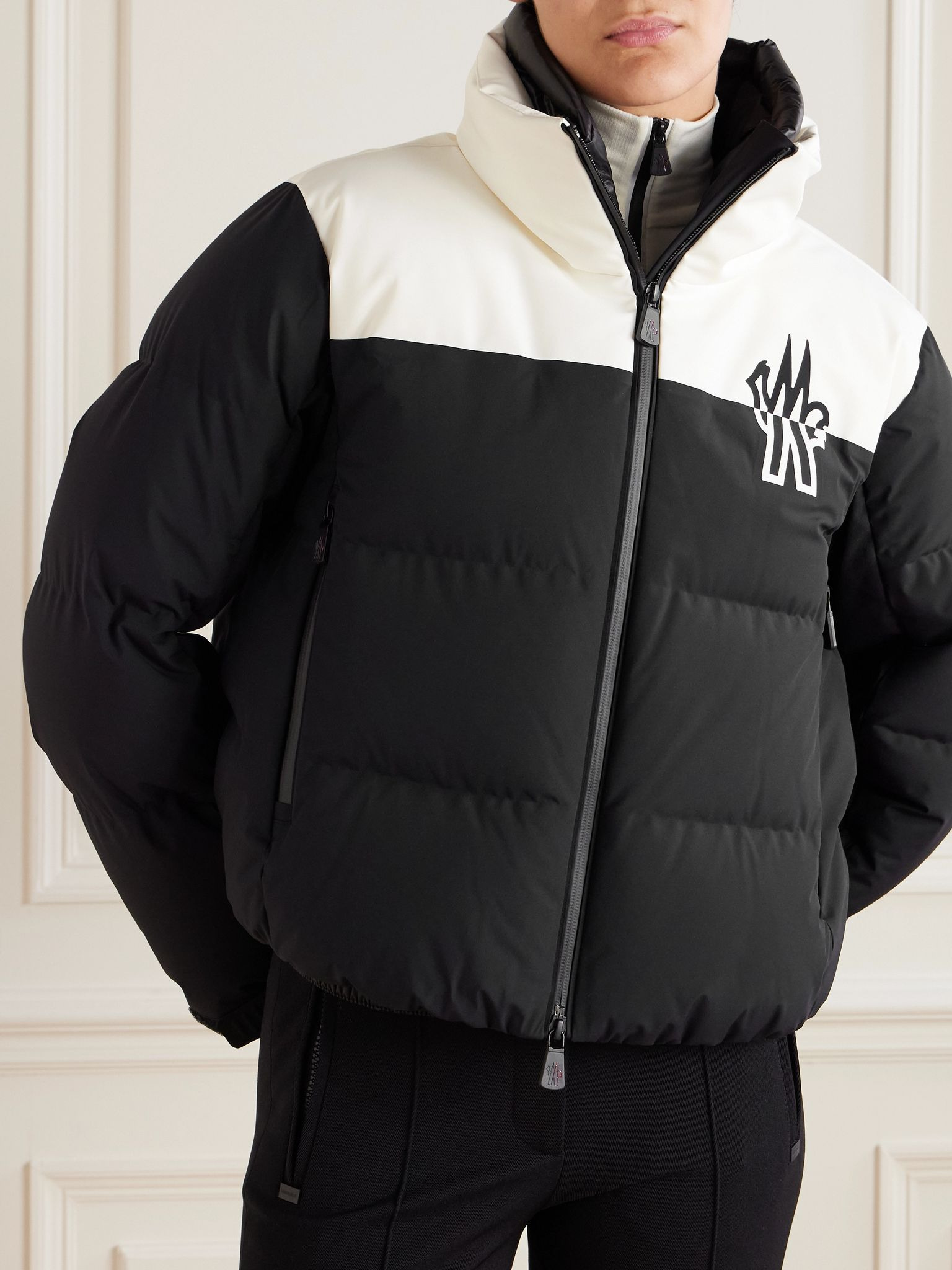 Stennes poplin-paneled quilted down ski jacket Black - 3