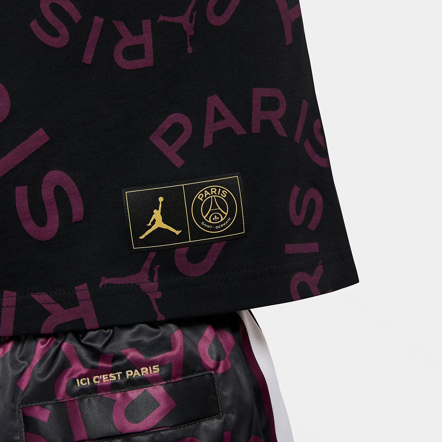 (WMNS) Air Jordan x PSG Boxy T-Shirt 'Black' CU5697-010 - 3