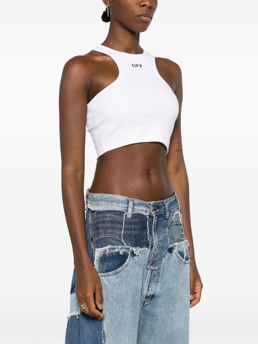 Off-Stamp ribbed crop top - 3