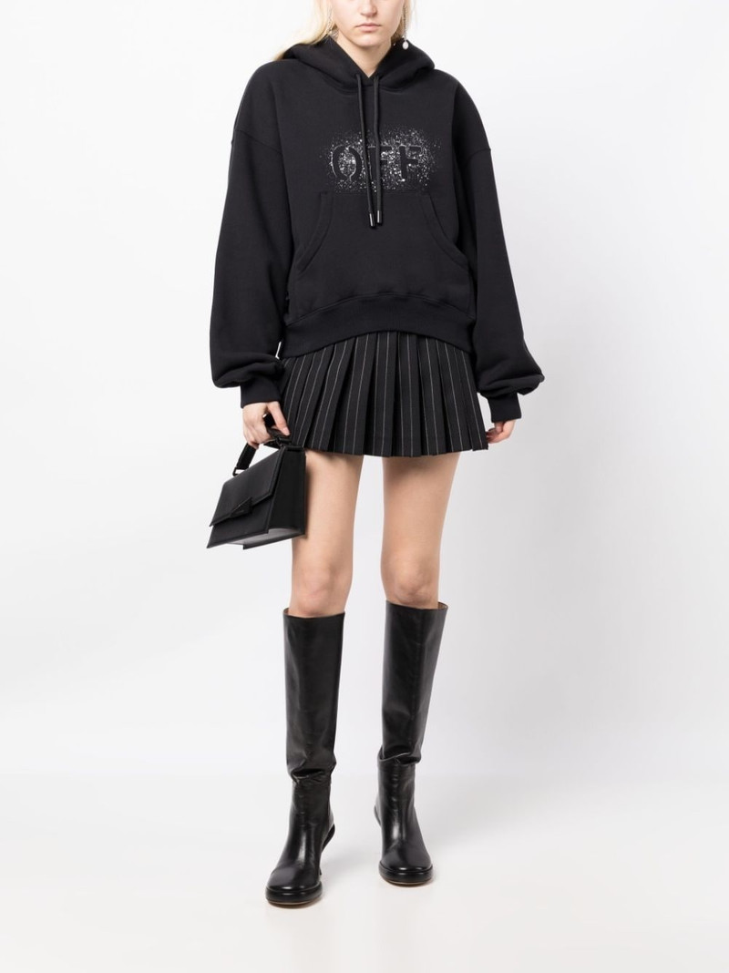 Off-White spray-paint logo cotton hoodie outlook
