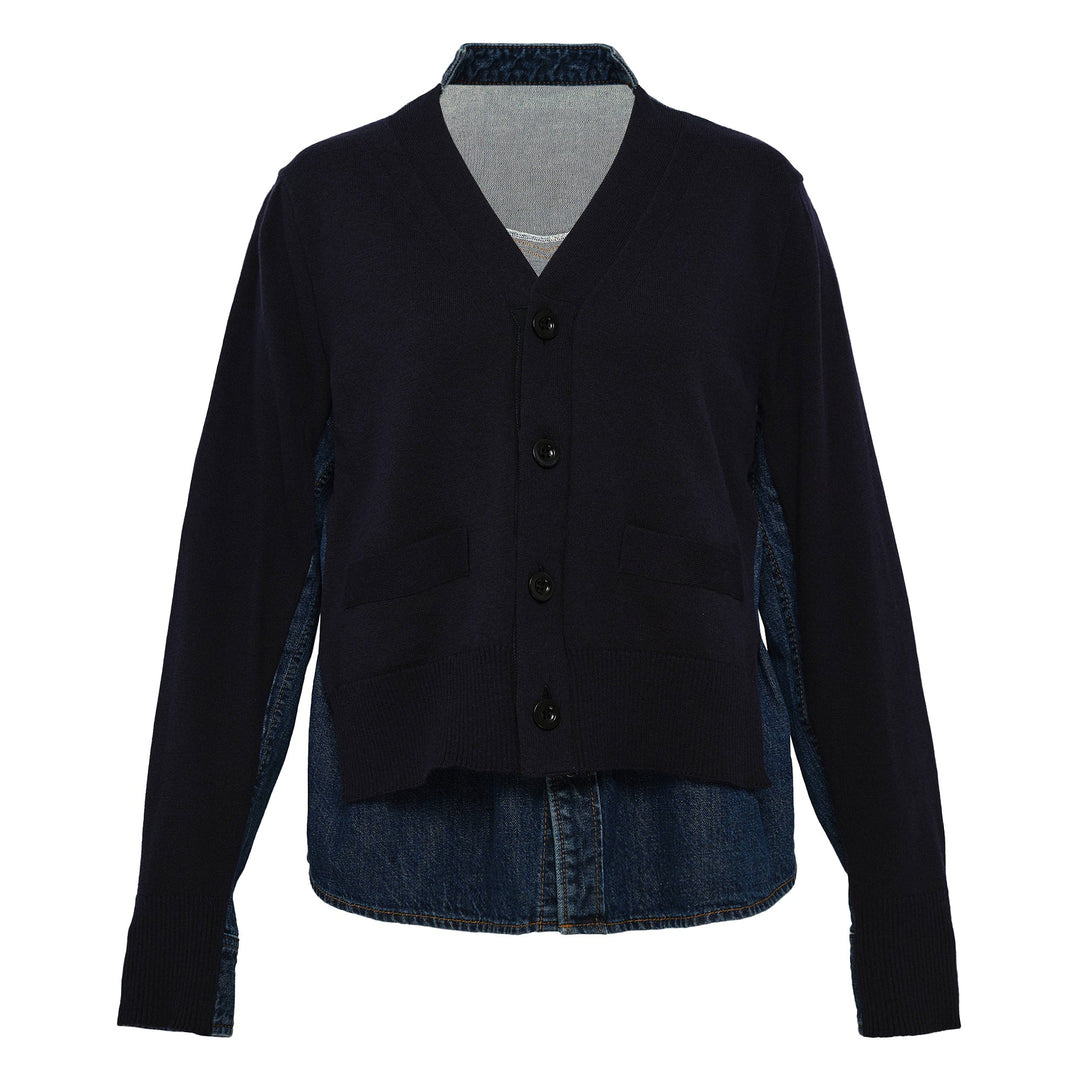 Denim X Knit Cardigan - 1