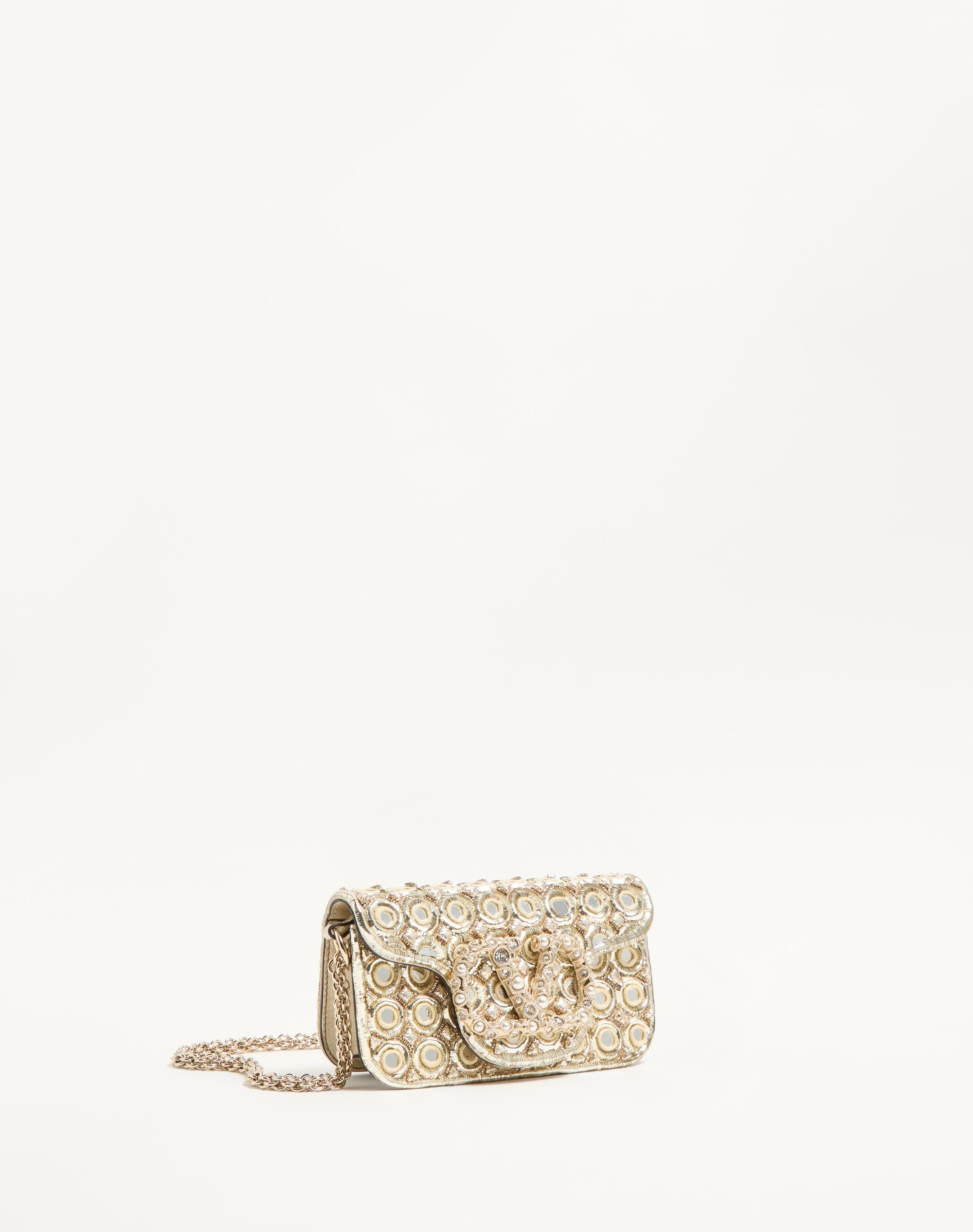 VALENTINO GARAVANI LOCÒ SMALL SHOULDER BAG EMBROIDERED WITH JEWEL LOGO - 3