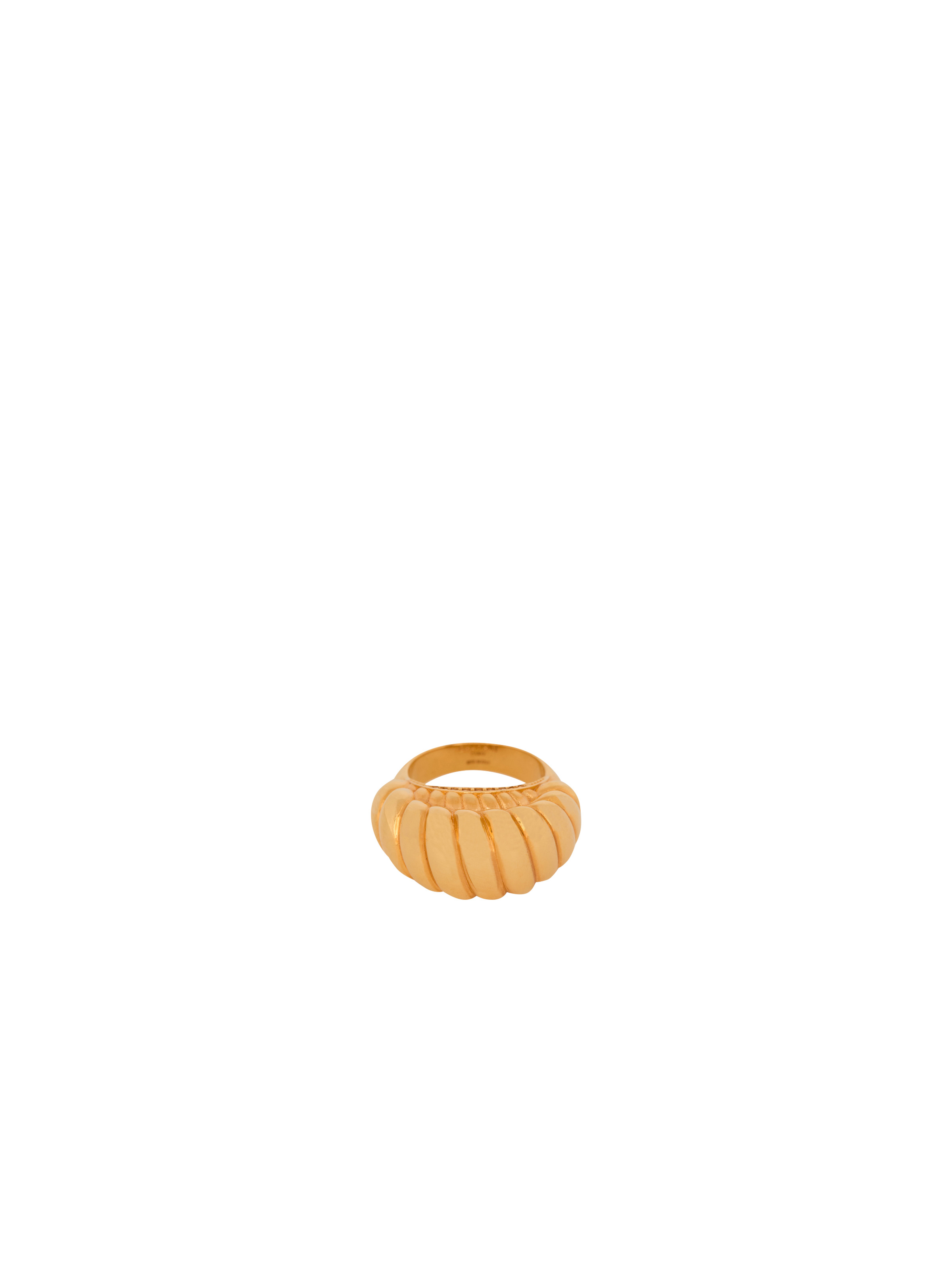 Snail ring in brass and crystals - 1