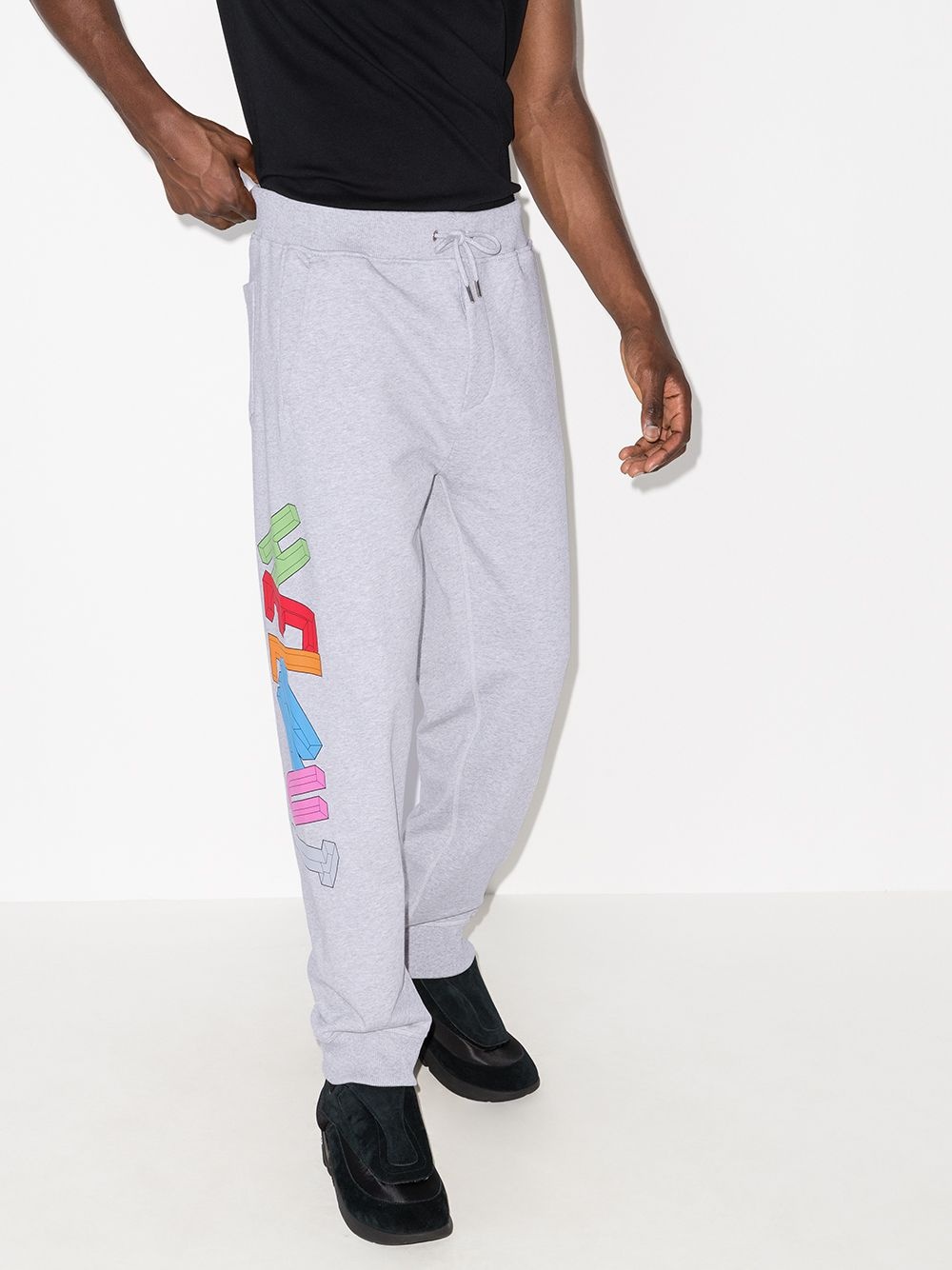 3D logo cotton track pants - 2