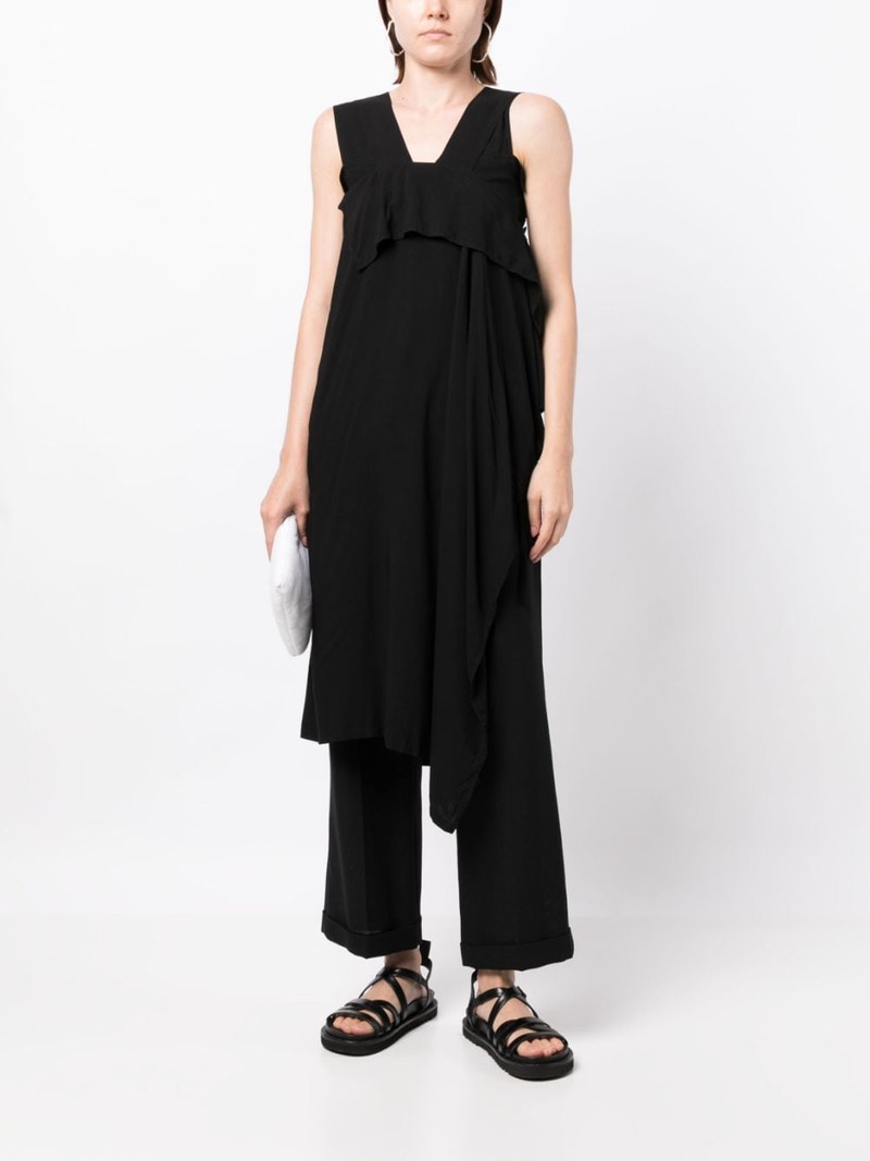 Y's asymmetric draped midi dress outlook