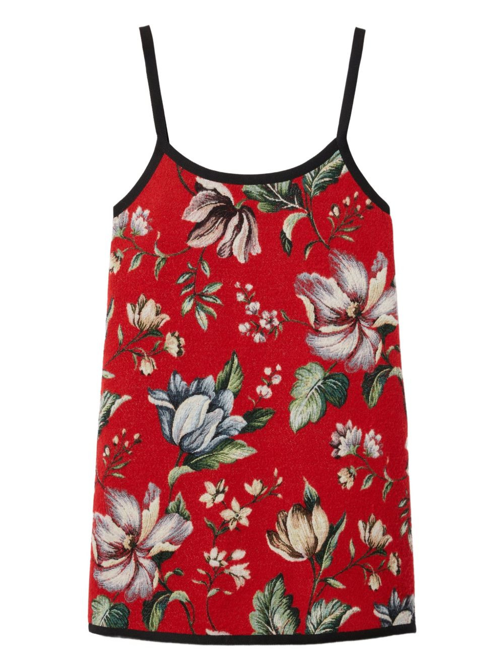 floral jacquard slip dress - 2