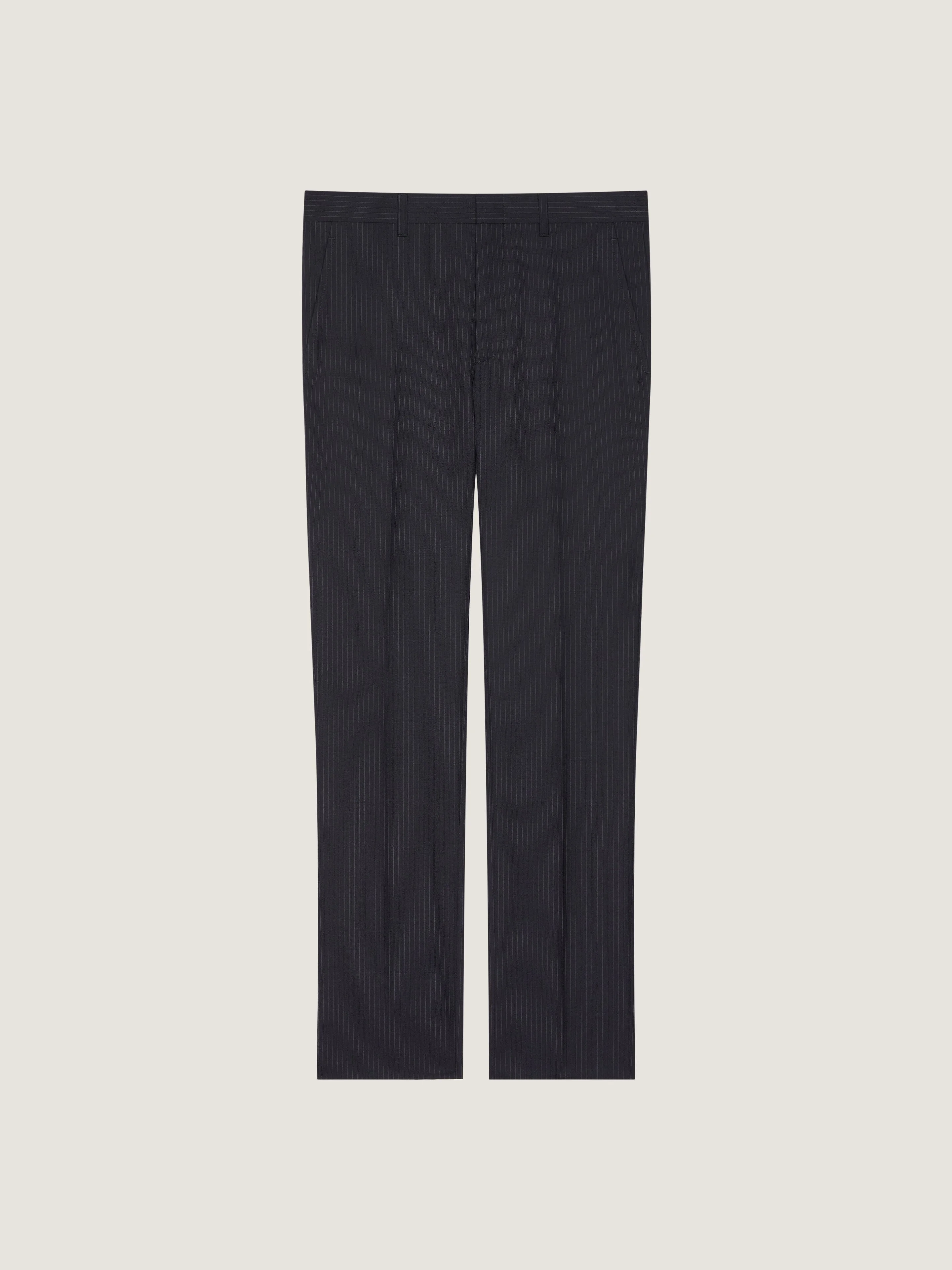 SLIM FIT STRIPED TAILORED PANTS IN WOOL AND MOHAIR - 1