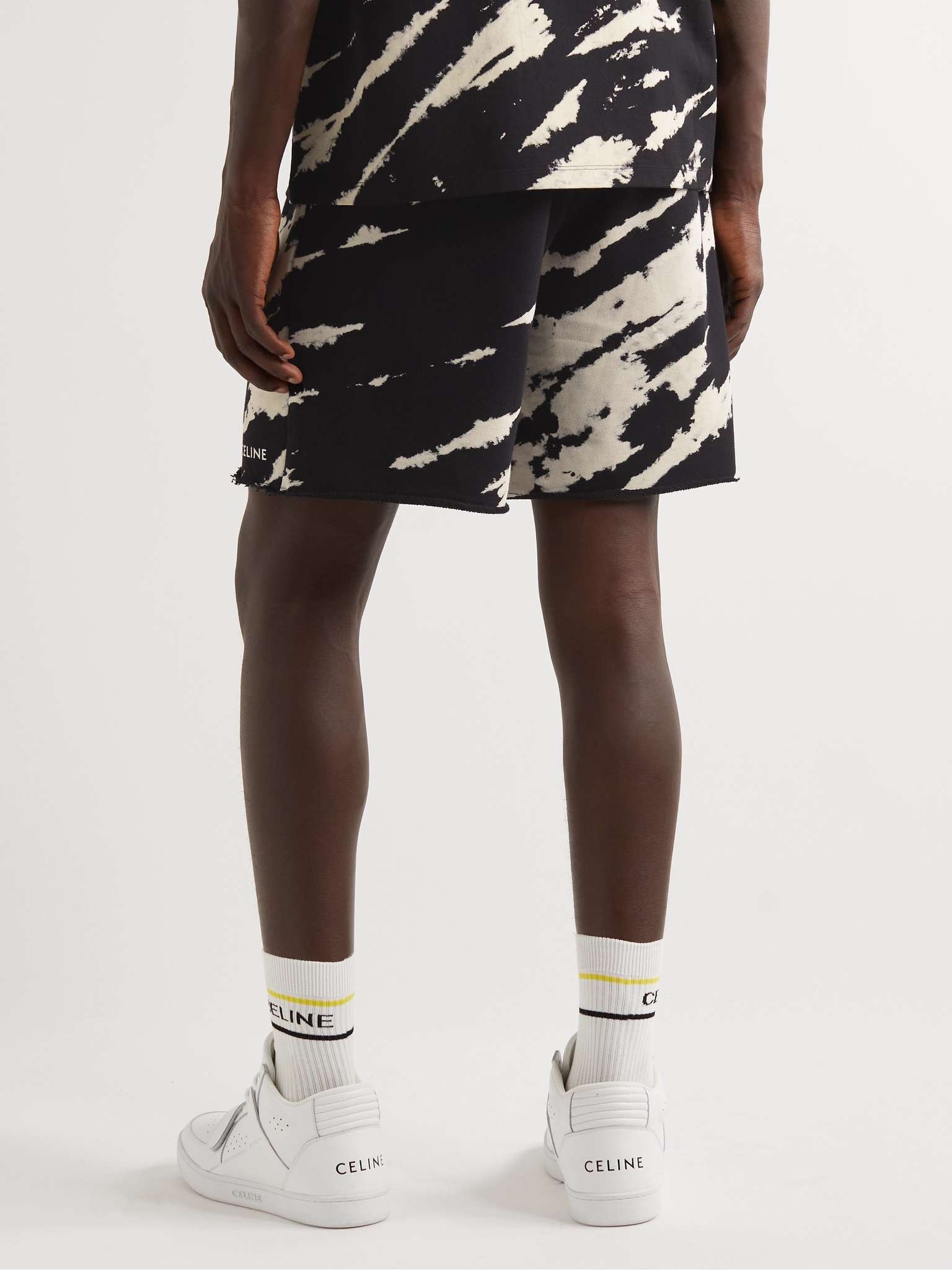 Straight-Leg Tie-Dyed Logo-Print Cotton-Jersey Drawstring Shorts - 4