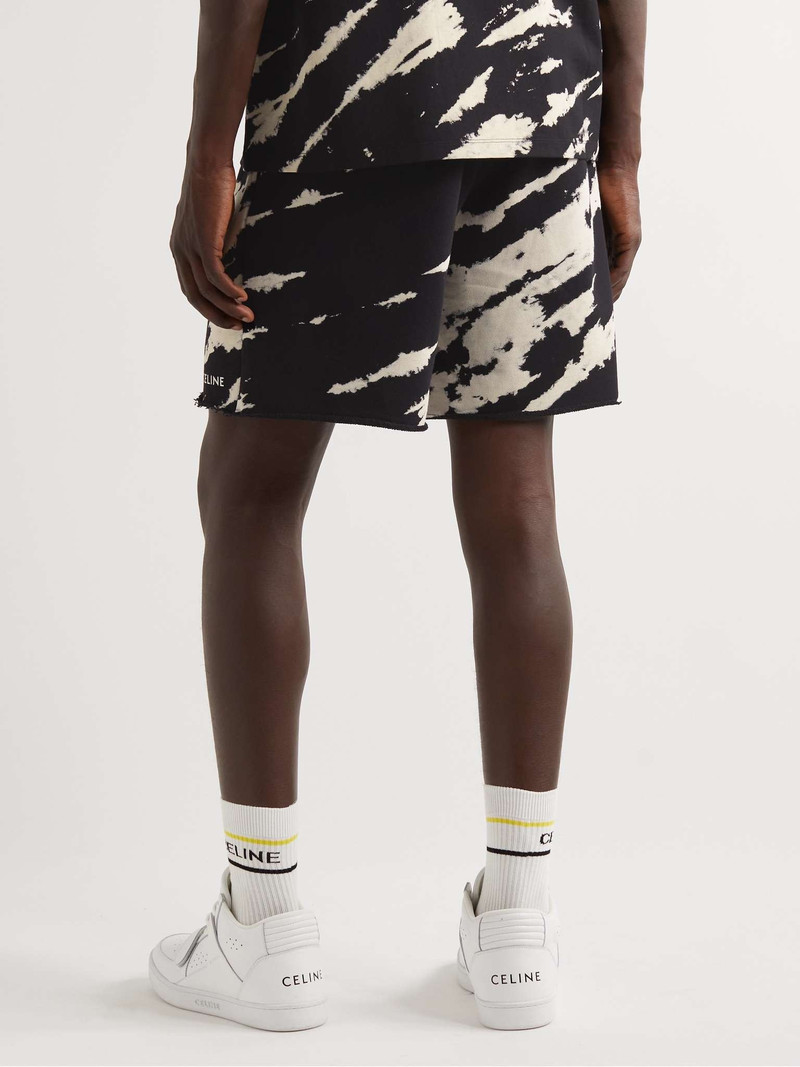 Straight-Leg Tie-Dyed Logo-Print Cotton-Jersey Drawstring Shorts 4
