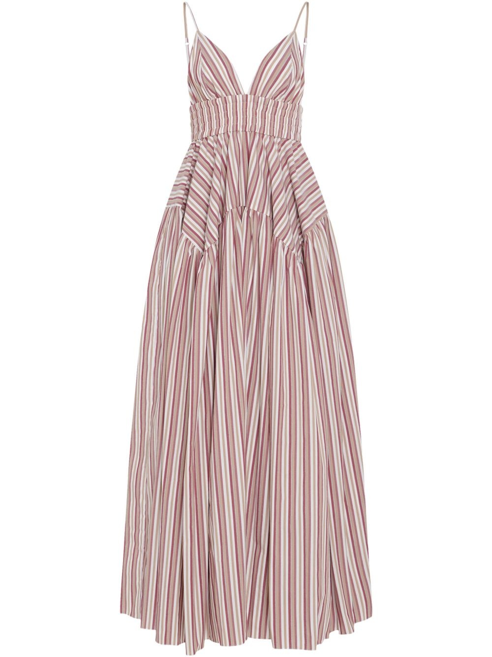 gathered-detail peplum dress - 1
