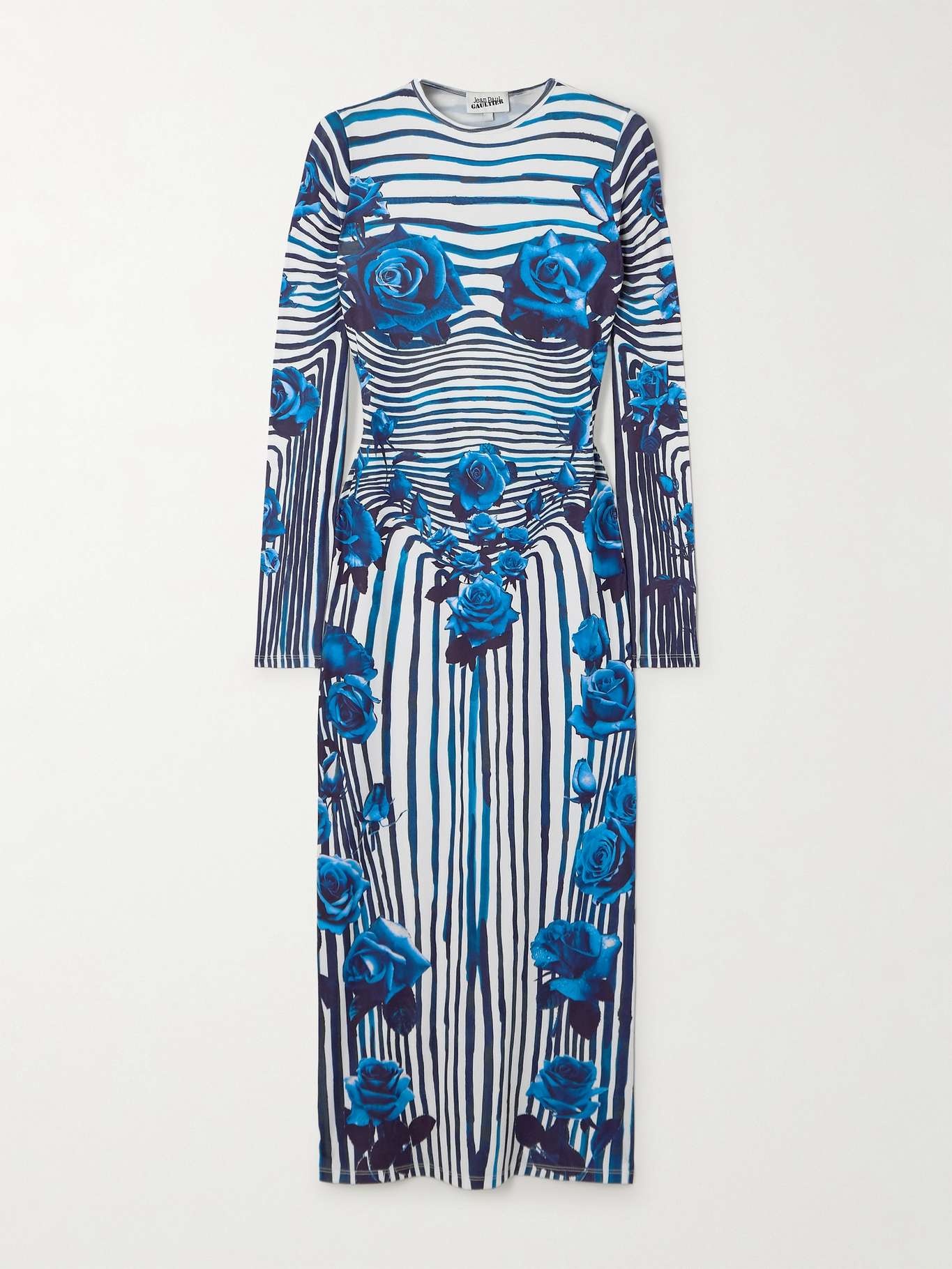 Printed stretch-jersey midi dress - 1