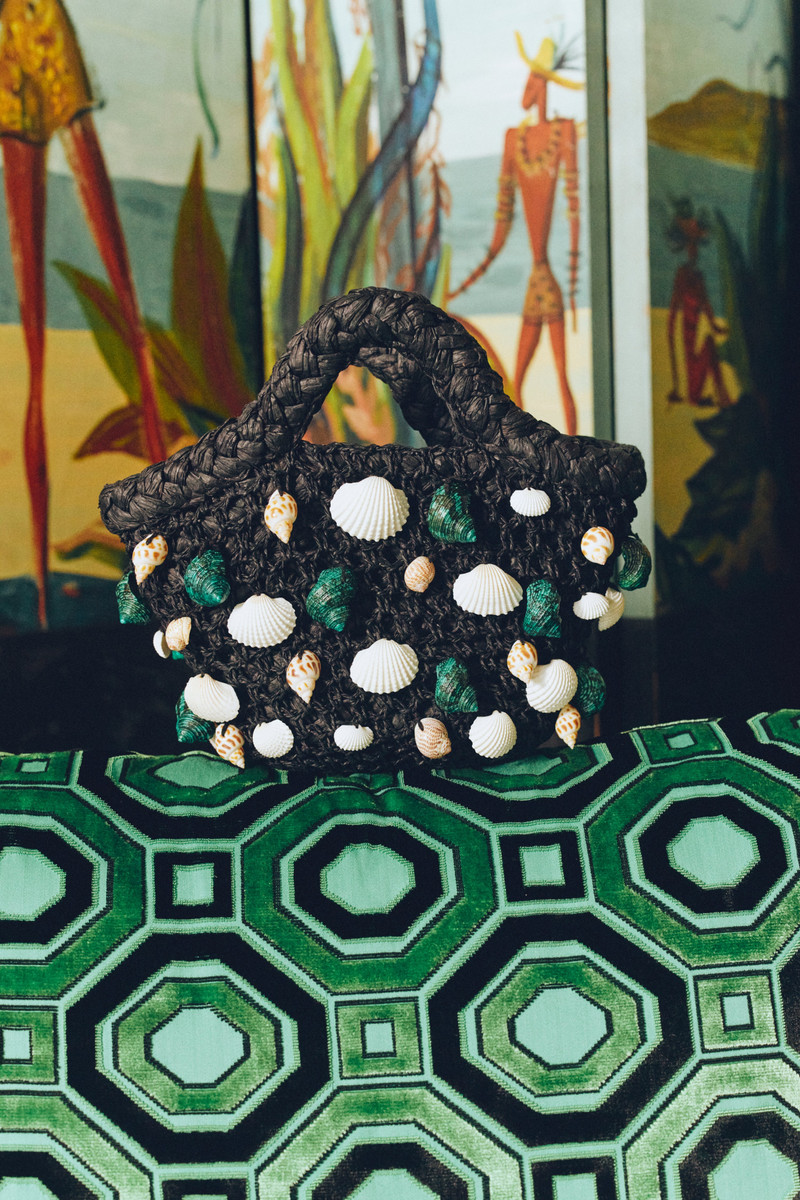 SIMONMILLER Shelly Bag In Black/Teal Multi outlook