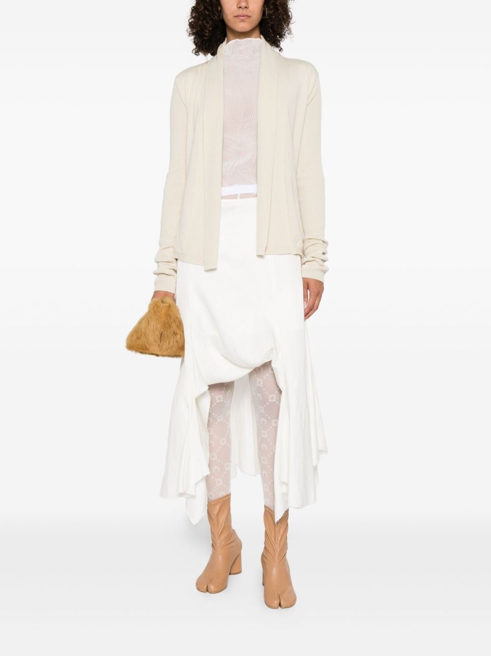 ribbed open-front cardigan - 2