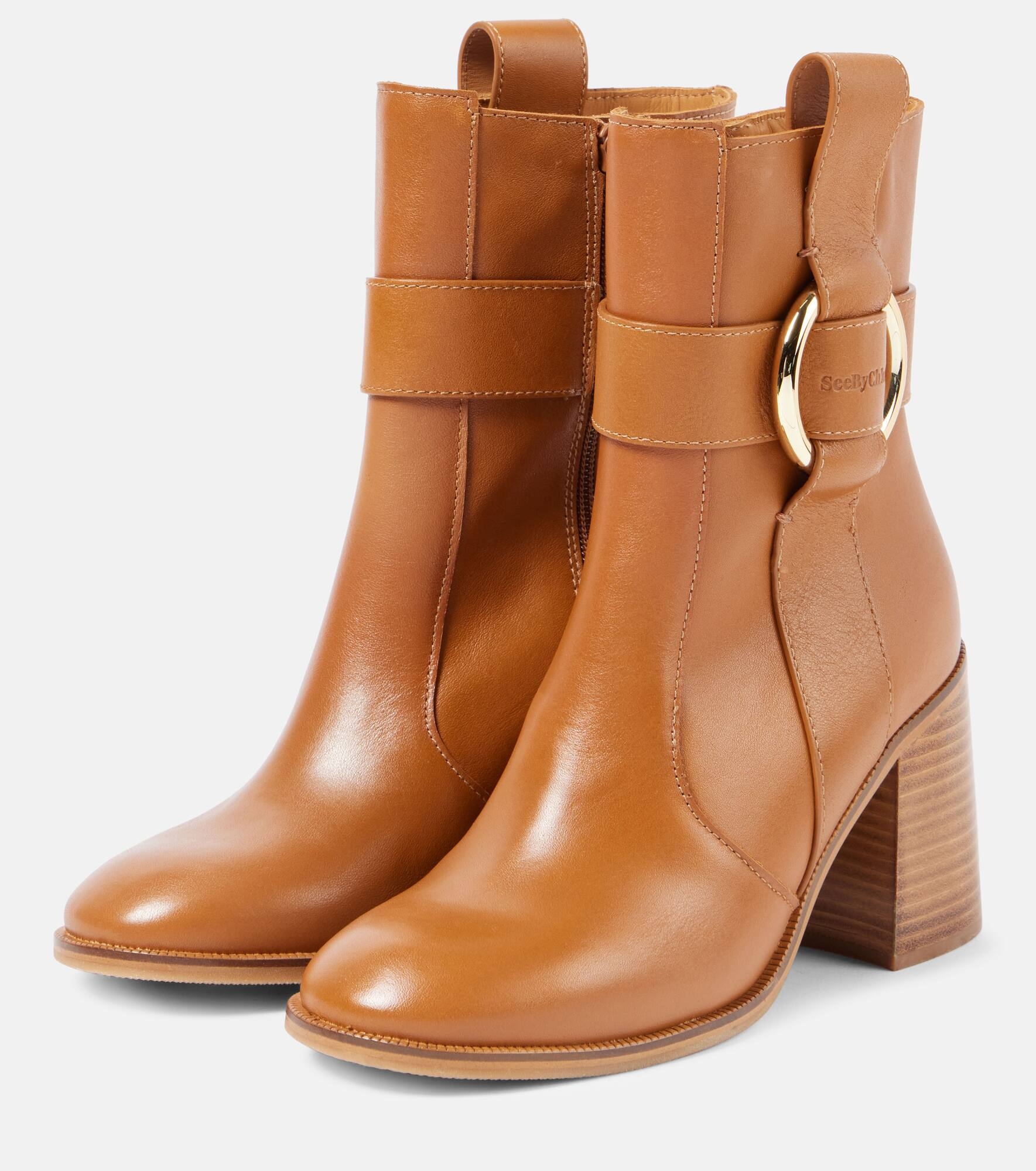 New Ring 80 leather ankle boots - 5