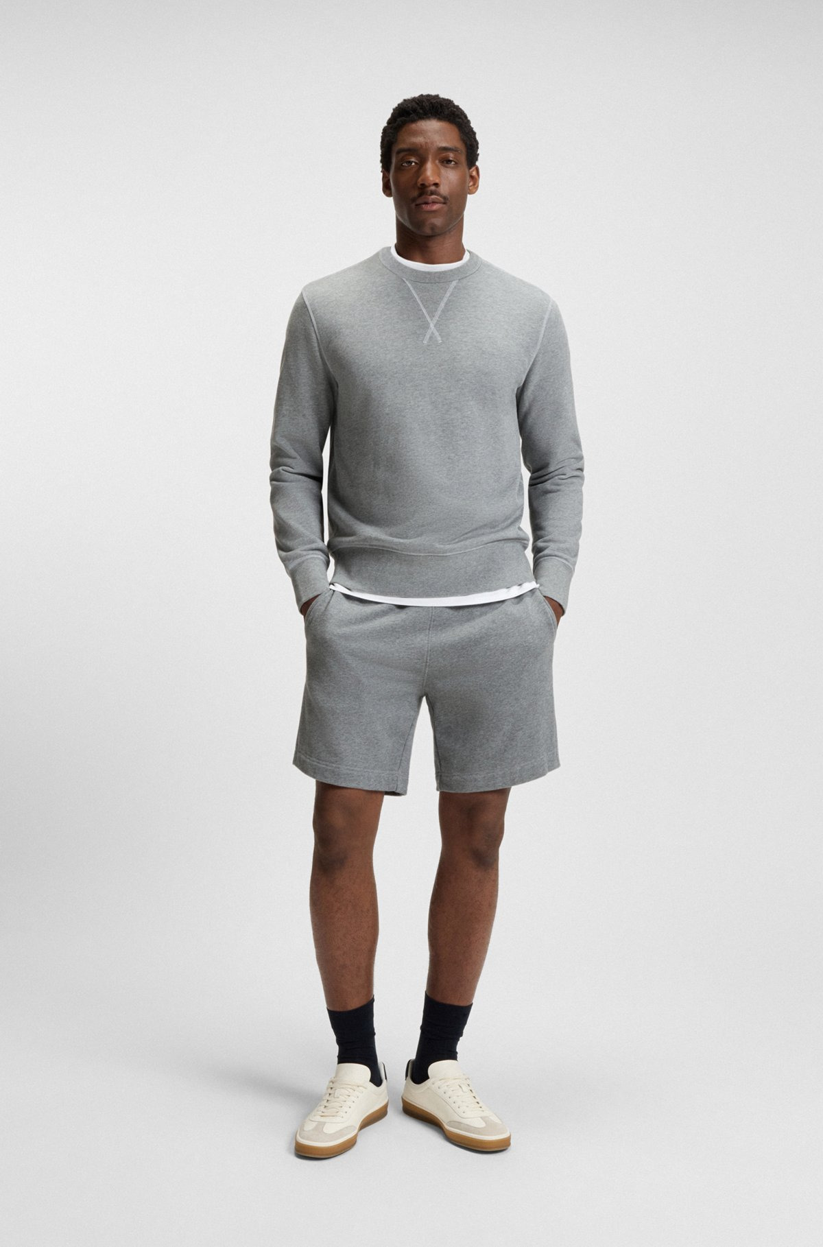 BECKHAM X BOSS OVERSIZED-FIT SHORTS IN COTTON TERRY - 4