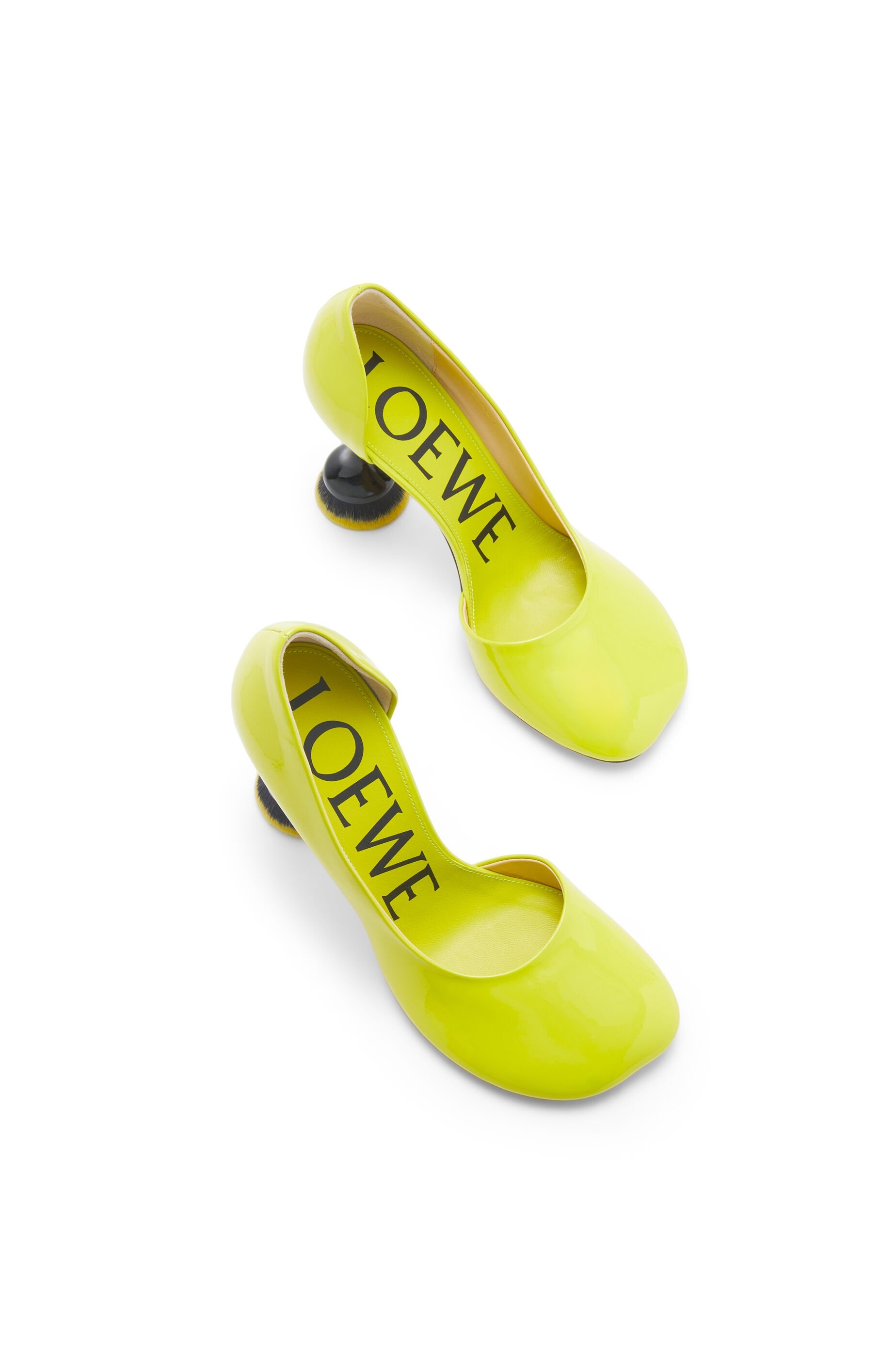 Loewe Toy brush D'Orsay pump in patent lambskin | loewe