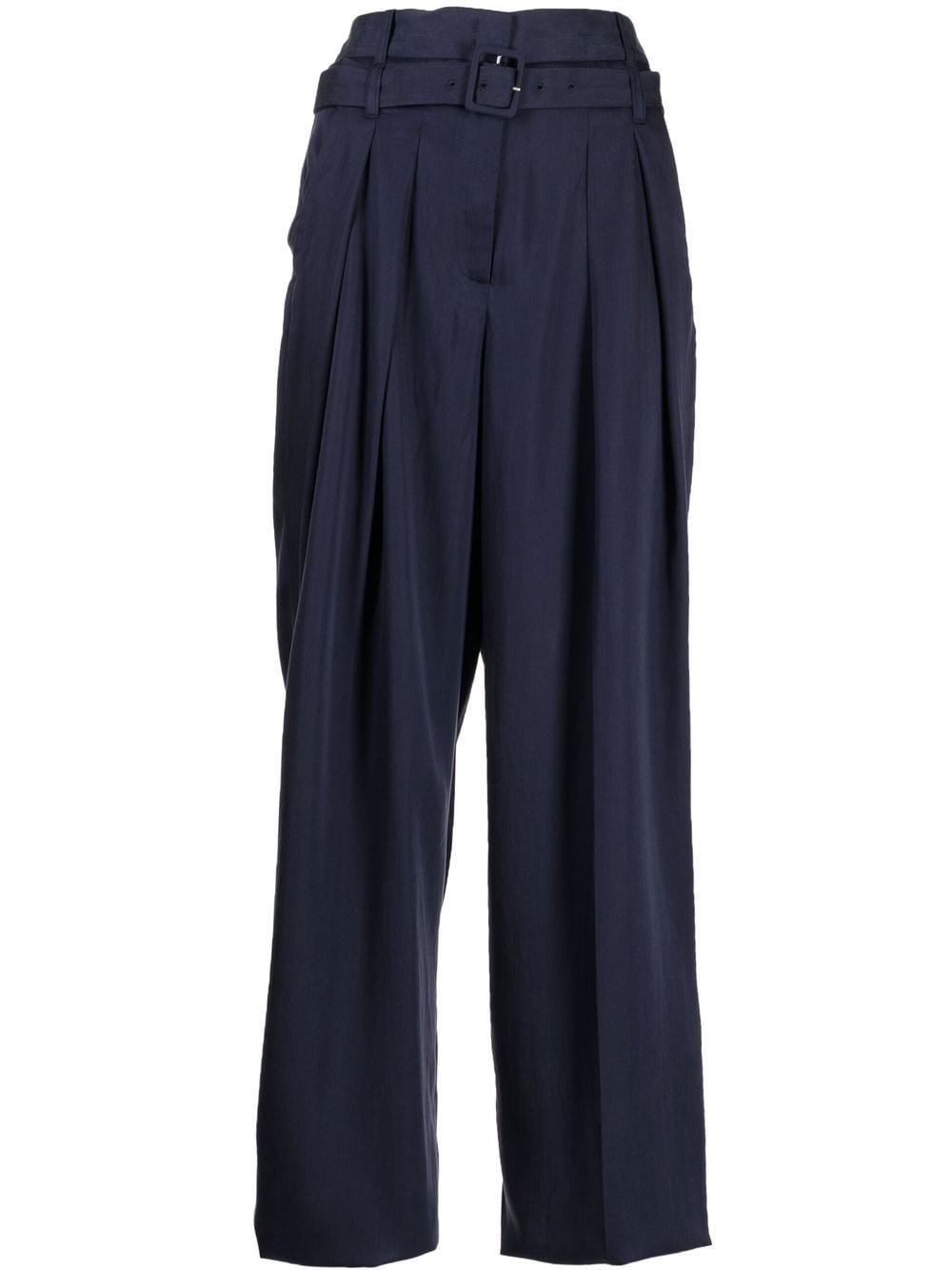 double waist pleated trousers - 1