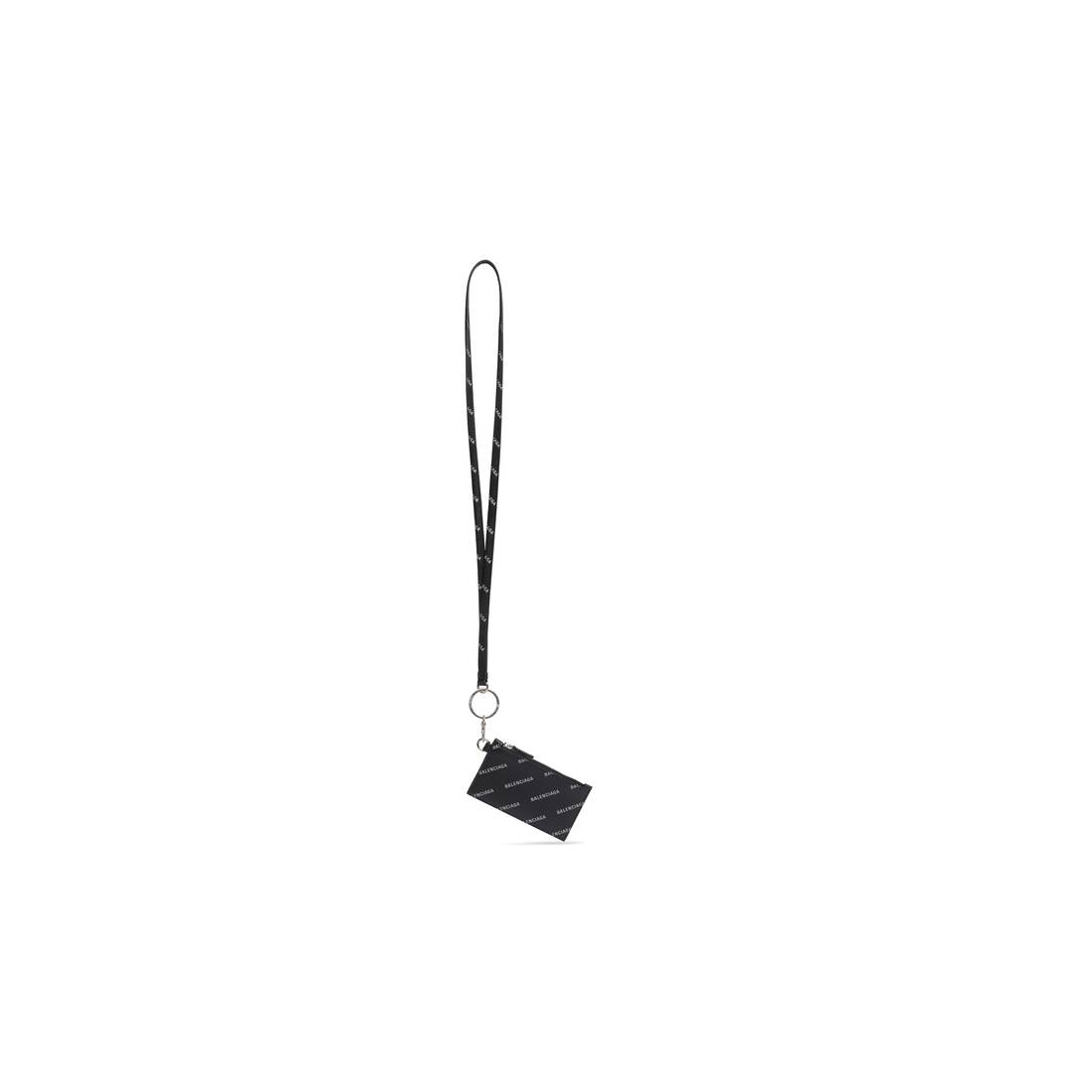 Men's Cash Card Case On Keychain With Reflective Allover Logo  in Black - 1
