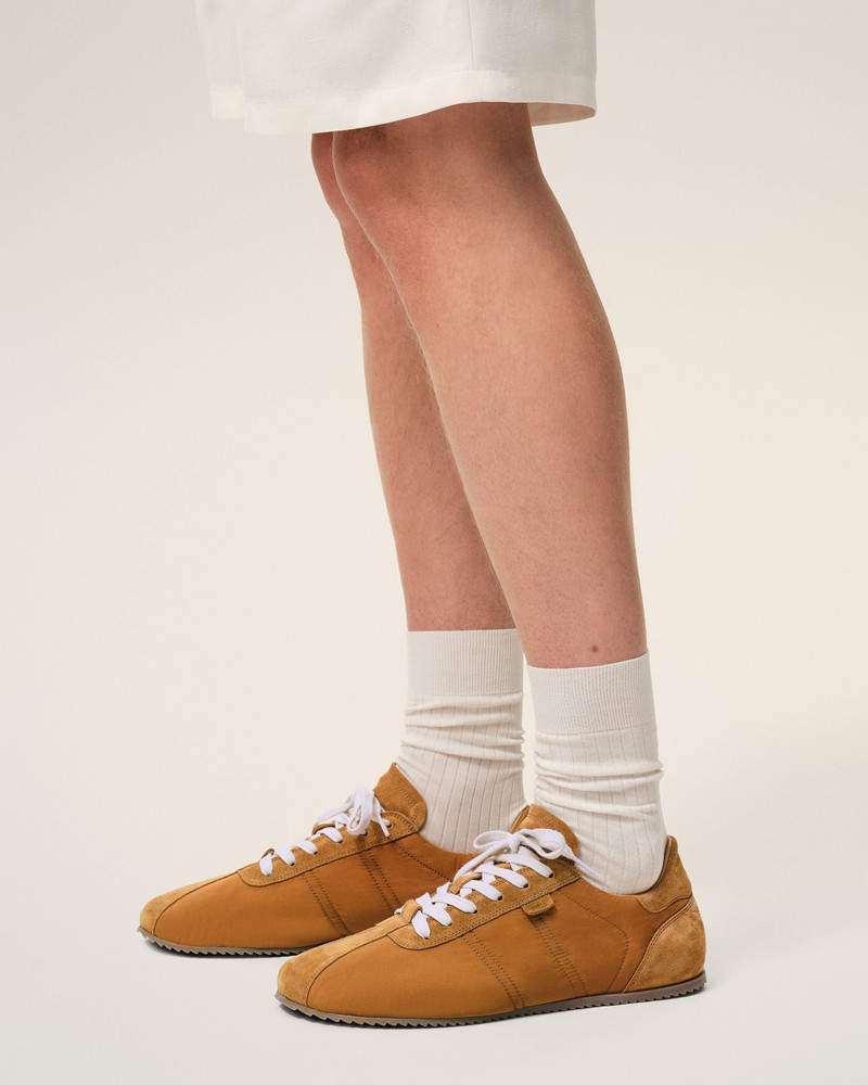 AMI Paris BROWN NYLON SOFT SNEAKERS outlook