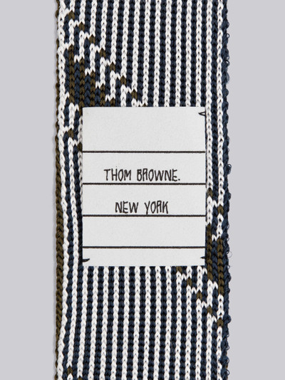Thom Browne Dark Green Silk Jacquard Alternating Stripe Knit Tie outlook