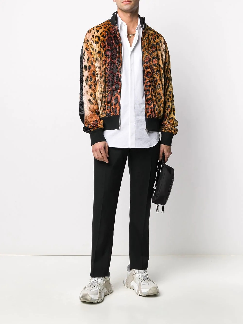 velvet leopard bomber jacket - 2