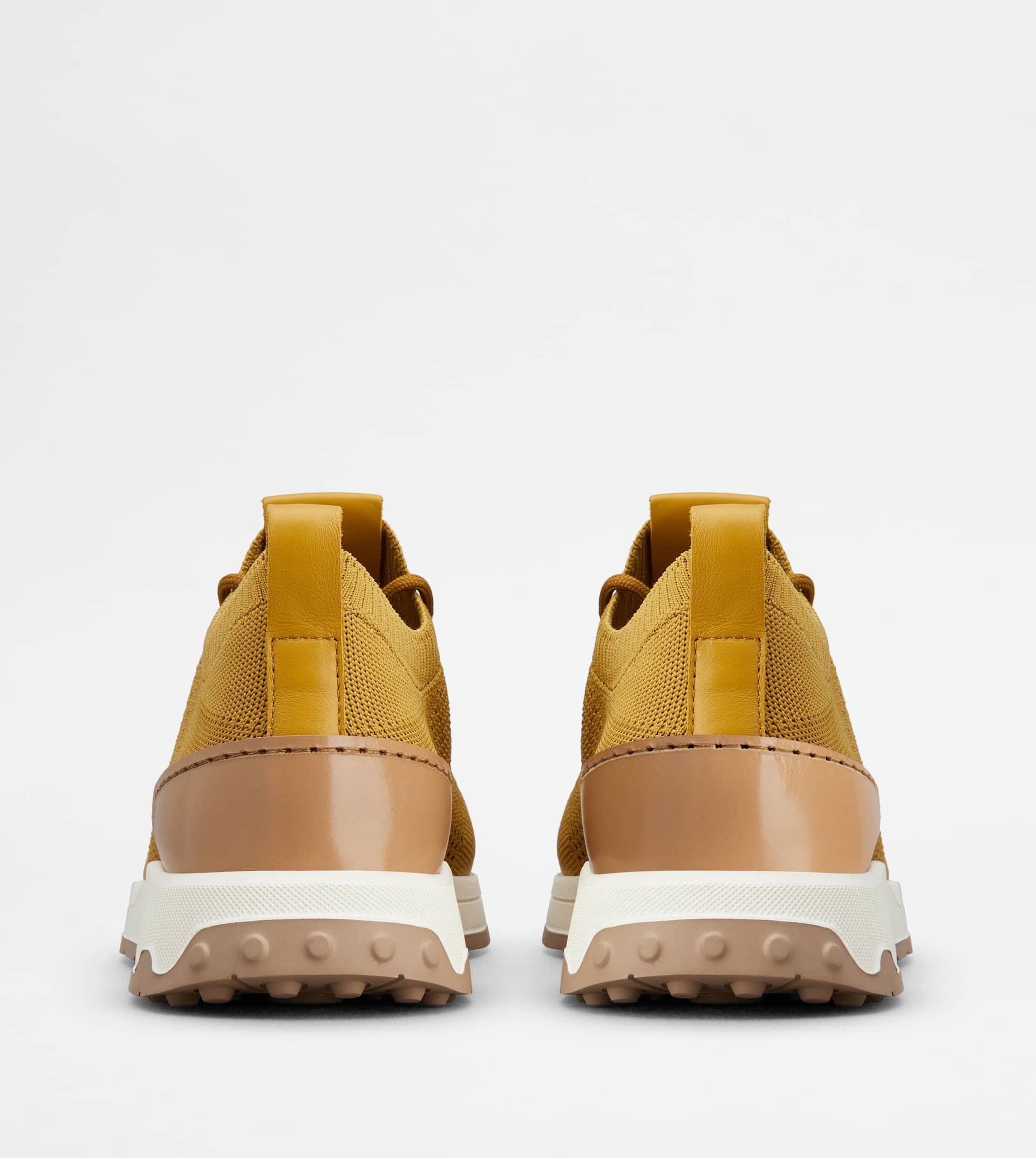 SOCK SNEAKERS IN TECHNICAL FABRIC AND LEATHER - YELLOW - 2