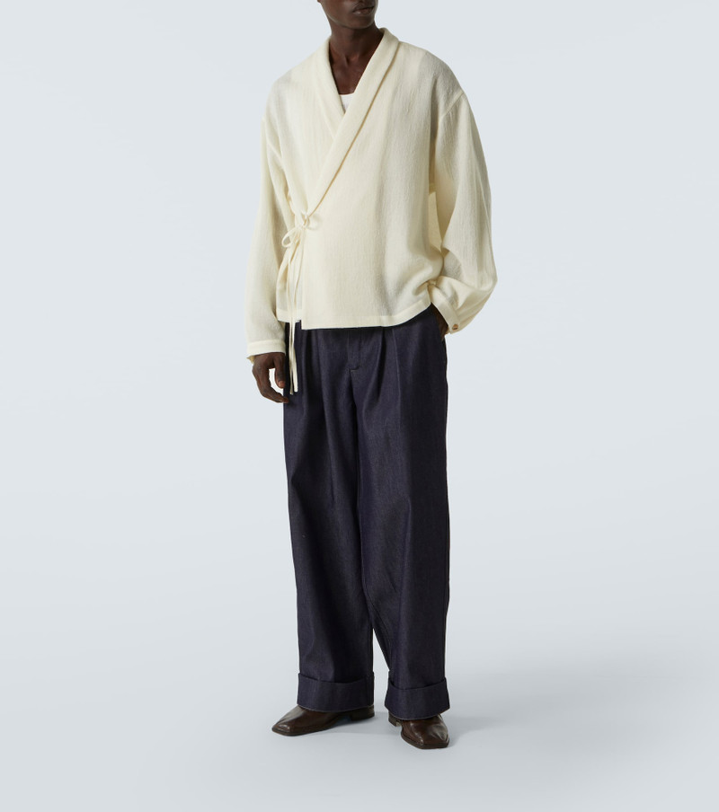 KING & TUCKFIELD Roll Cuff high-rise denim wide-leg pants outlook