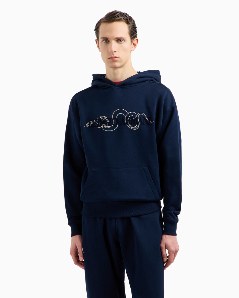 GIORGIO ARMANI COTTON-BLEND HOODED SWEATSHIRT outlook