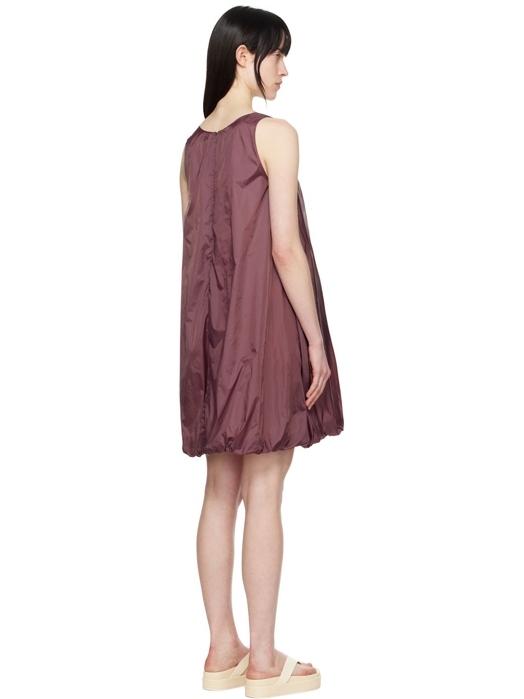 Purple Nylon Volume Minidress - 3