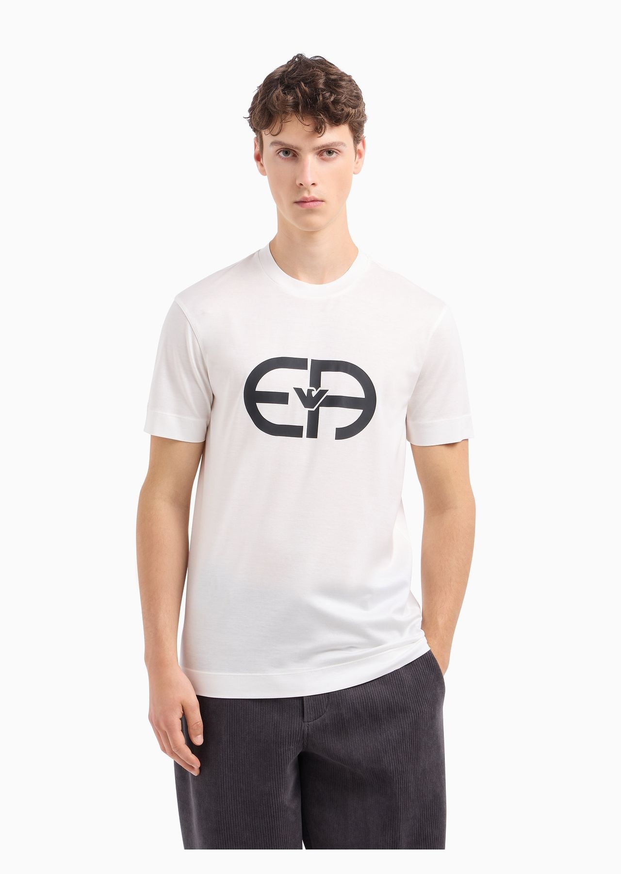 ASV Lyocell-blend jersey T-shirt with oversized EA logo - 2