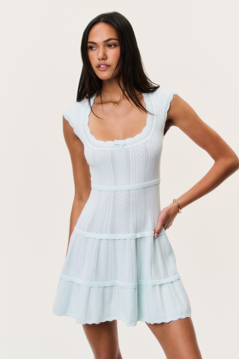 LoveShackFancy Laighton Stretch Pointelle Mini Dress outlook