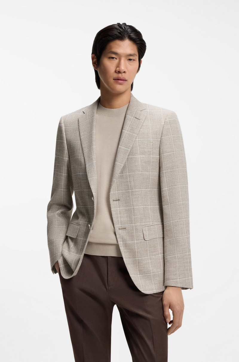 CHECKED SLIM-FIT JACKET IN A COTTON BLEND 2