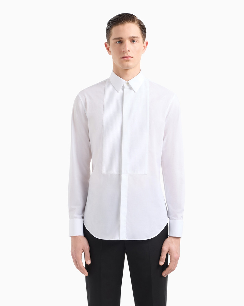 GIORGIO ARMANI COTTON TUXEDO SHIRT WITH PLEATED DETAIL outlook