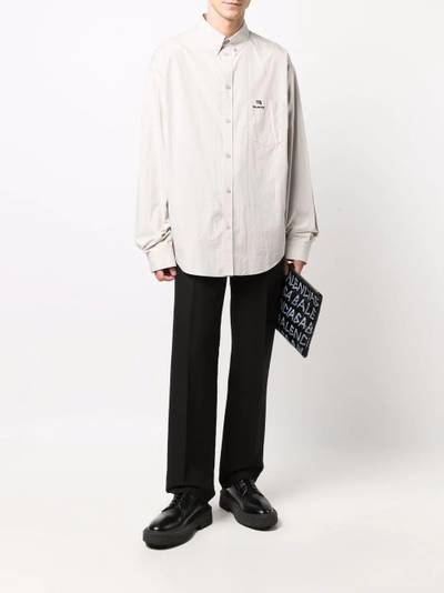 BALENCIAGA embroidered logo button-down shirt outlook