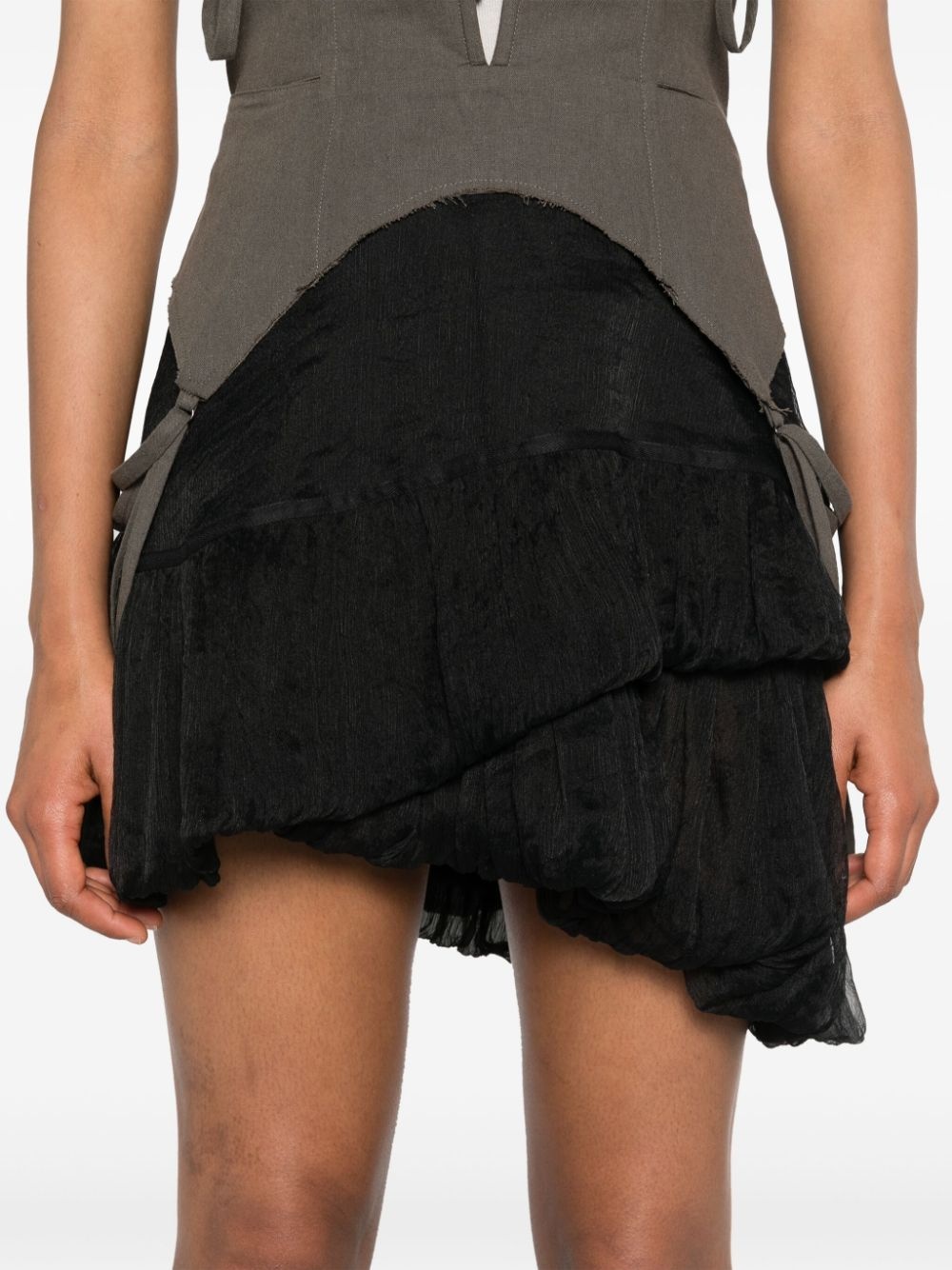 Lozen silk tiered miniskirt - 5