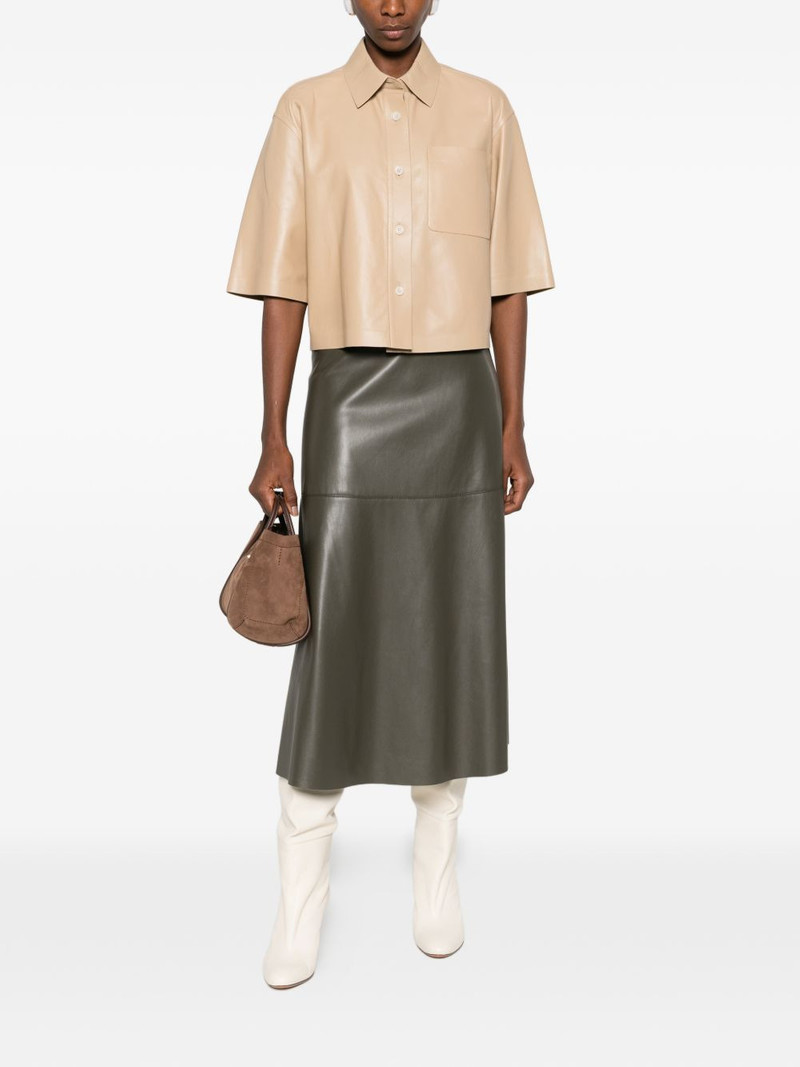 Max Mara Arcella cropped leather jacket outlook