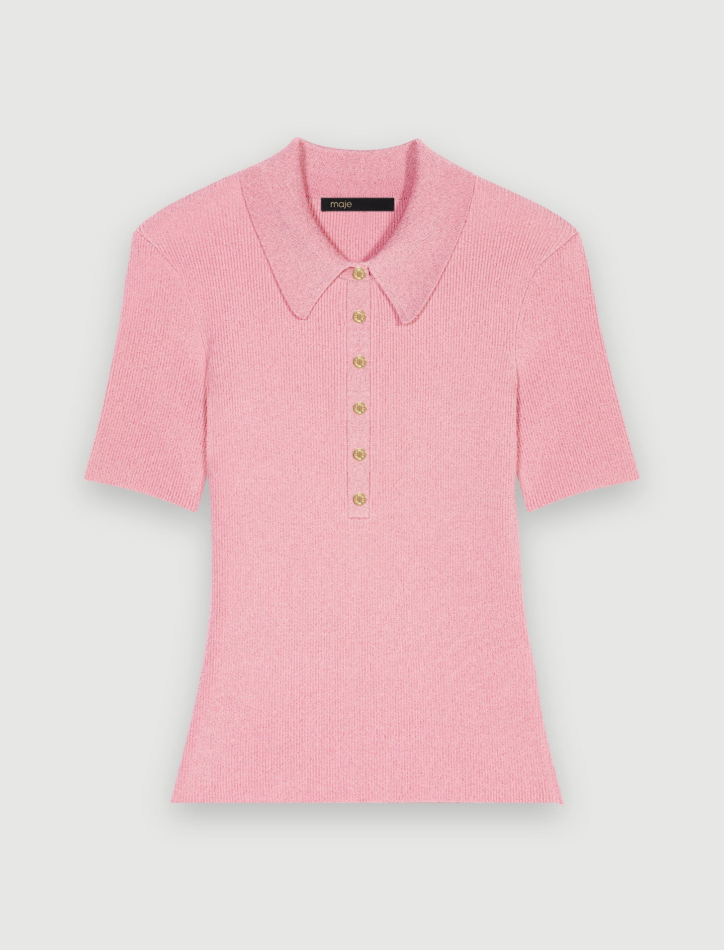 Sparkly knit polo shirt - 1