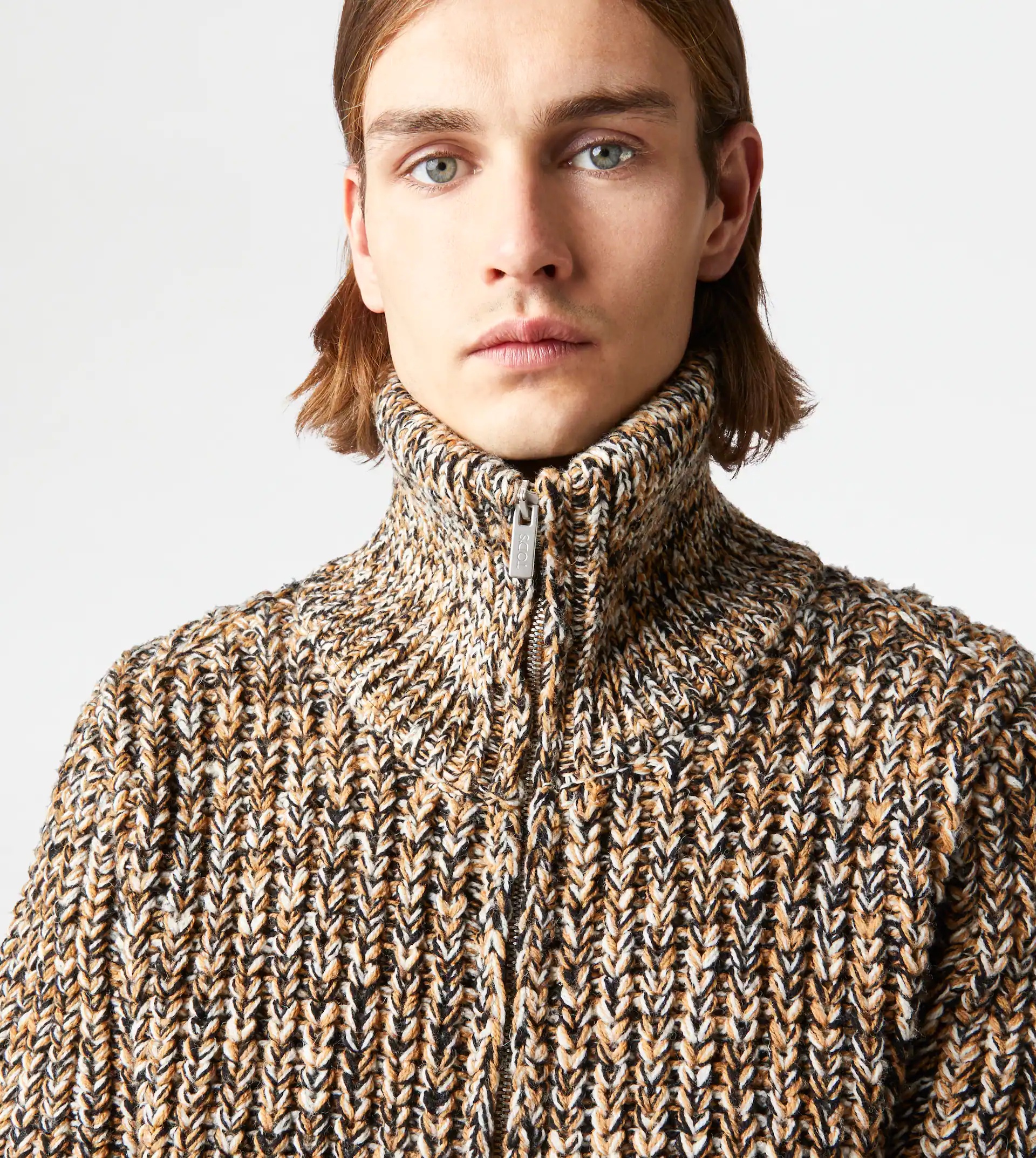 MOULINÉ ZIPPED CARDIGAN - BROWN - 5