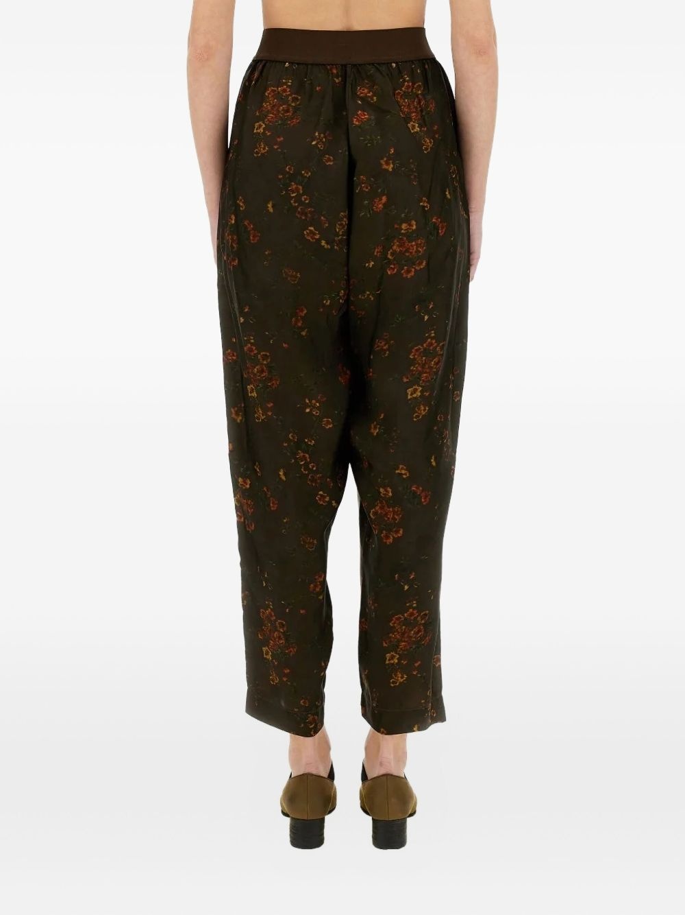 floral-print elastic-waist trousers - 4