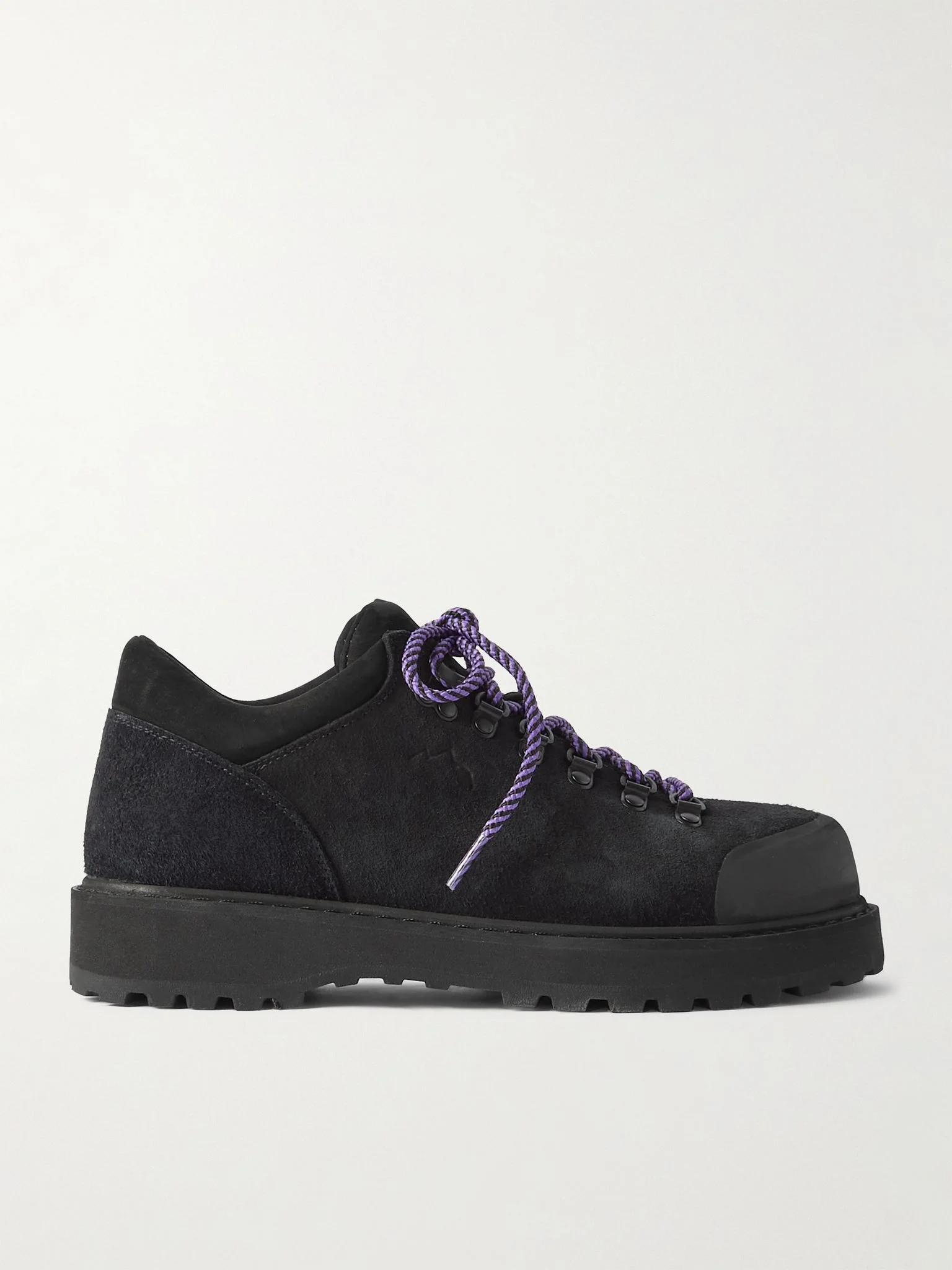 Cornaro Rubber-Trimmed Suede Sneakers Black - 1