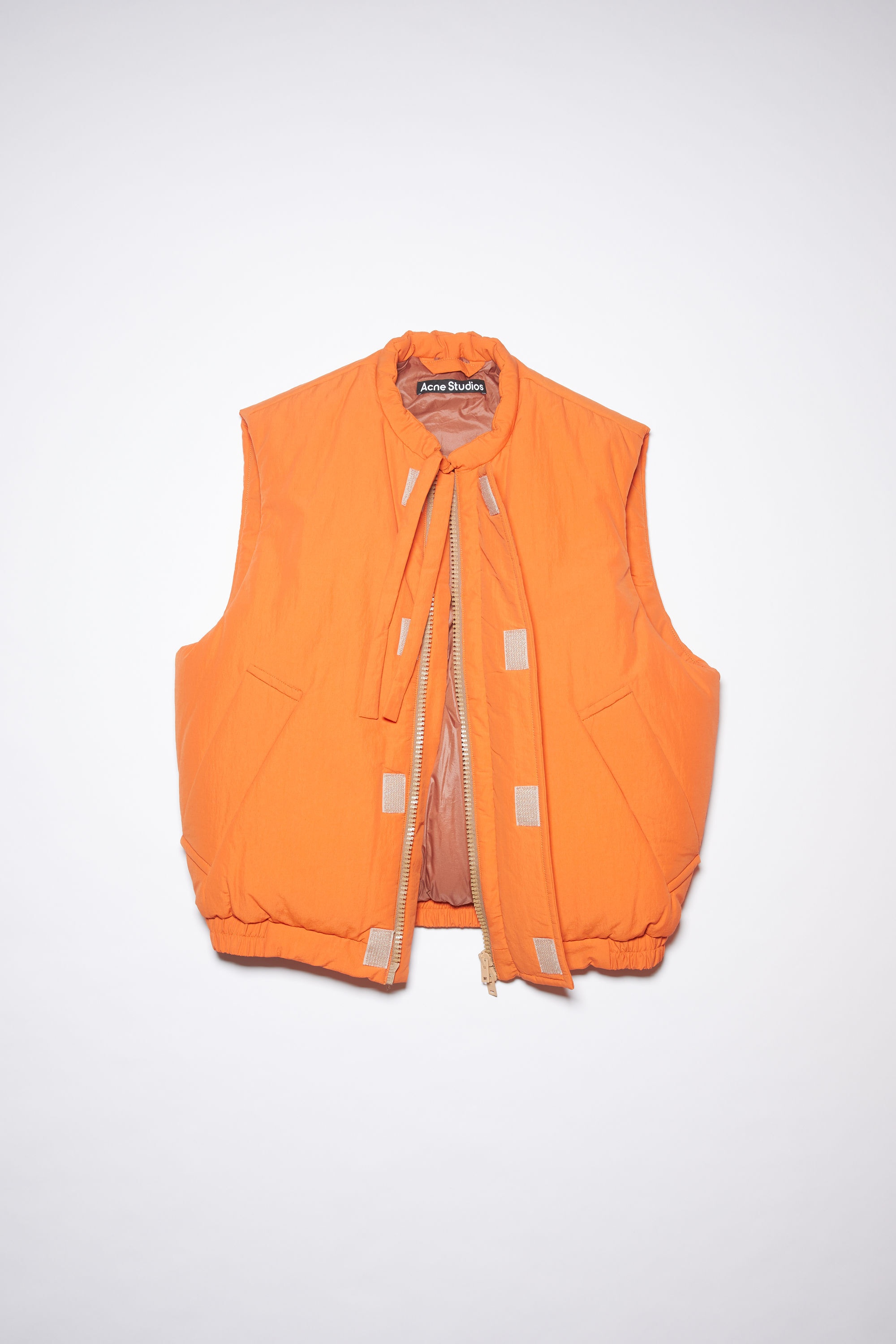 Padded nylon vest - Pumpkin orange - 1