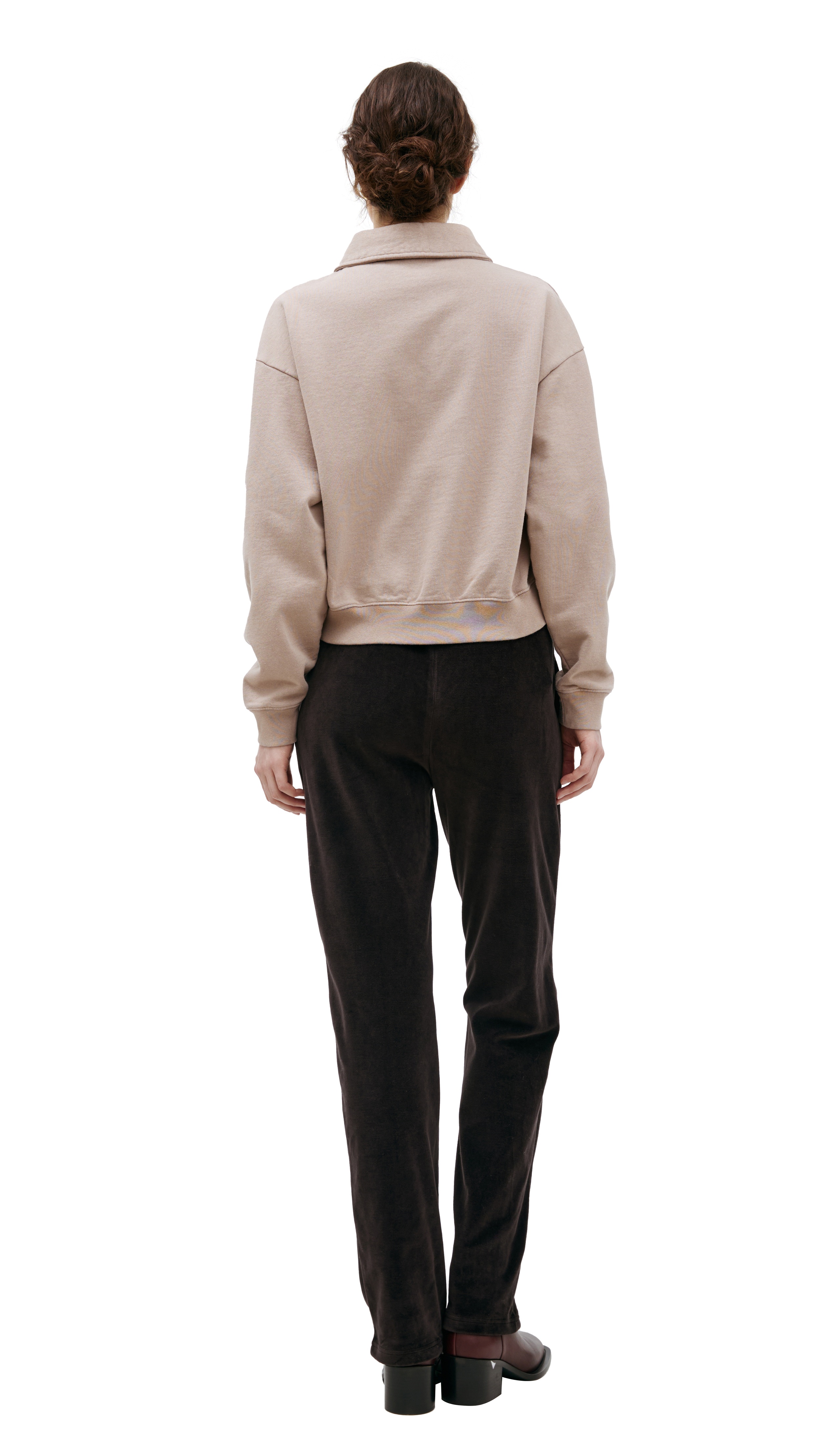 BEIGE LONG SLEEVE POLO - 3