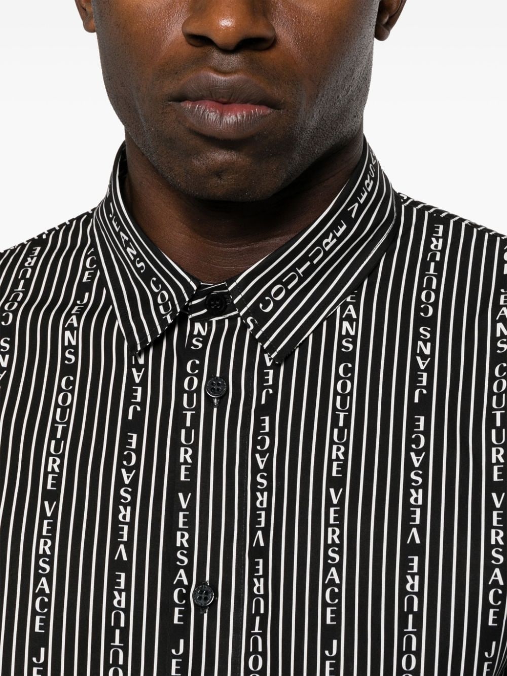 logo-print striped shirt - 5
