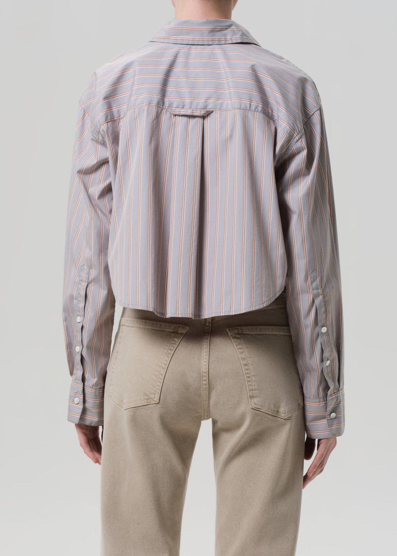 Ana Cropped Shirt In Noble Stripe 3
