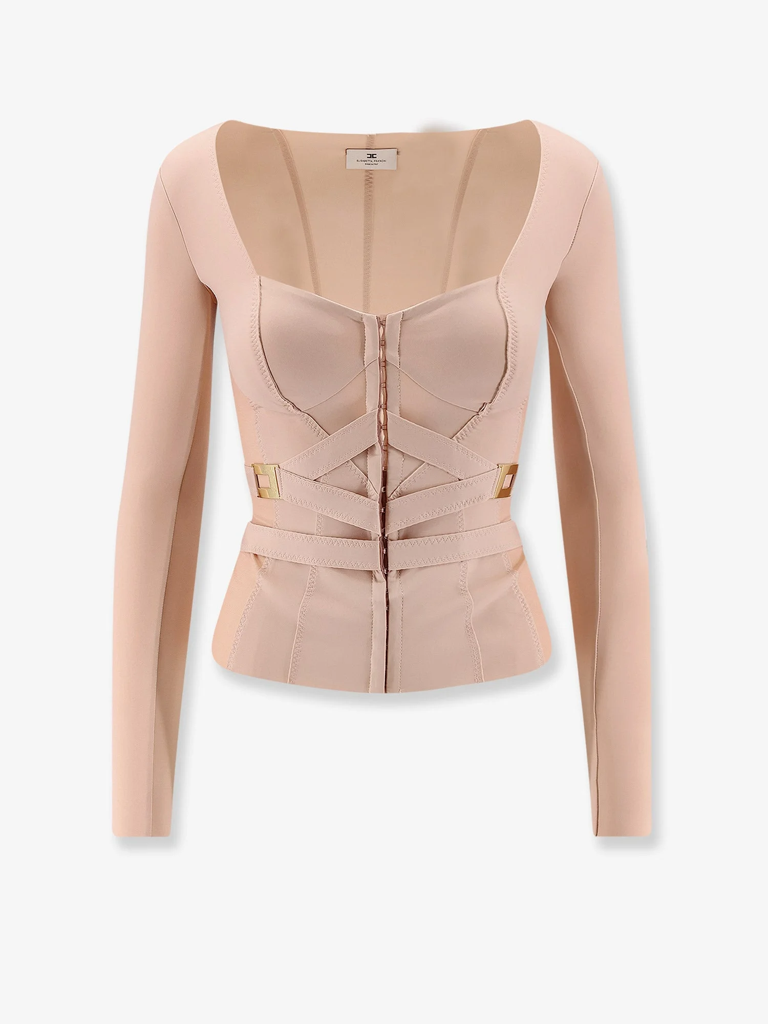 Elisabetta Franchi Stretch Fabric Top With Metal Details - 1