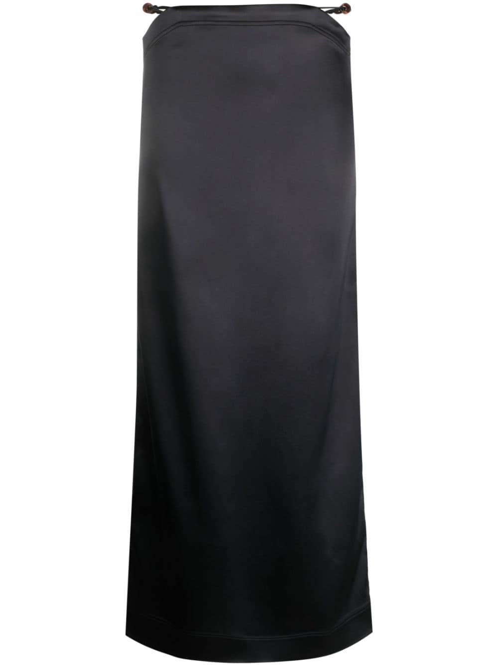 bead-detailing satin maxi skirt - 1