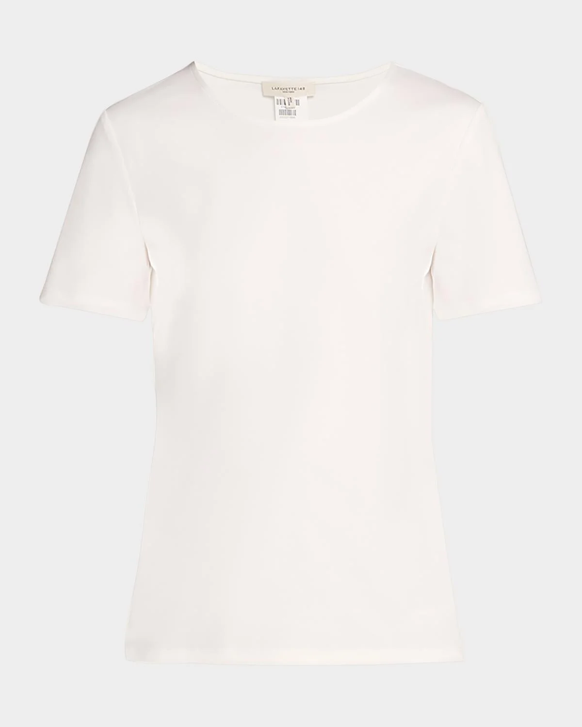 Ribbed Crewneck Cotton T-Shirt - 1