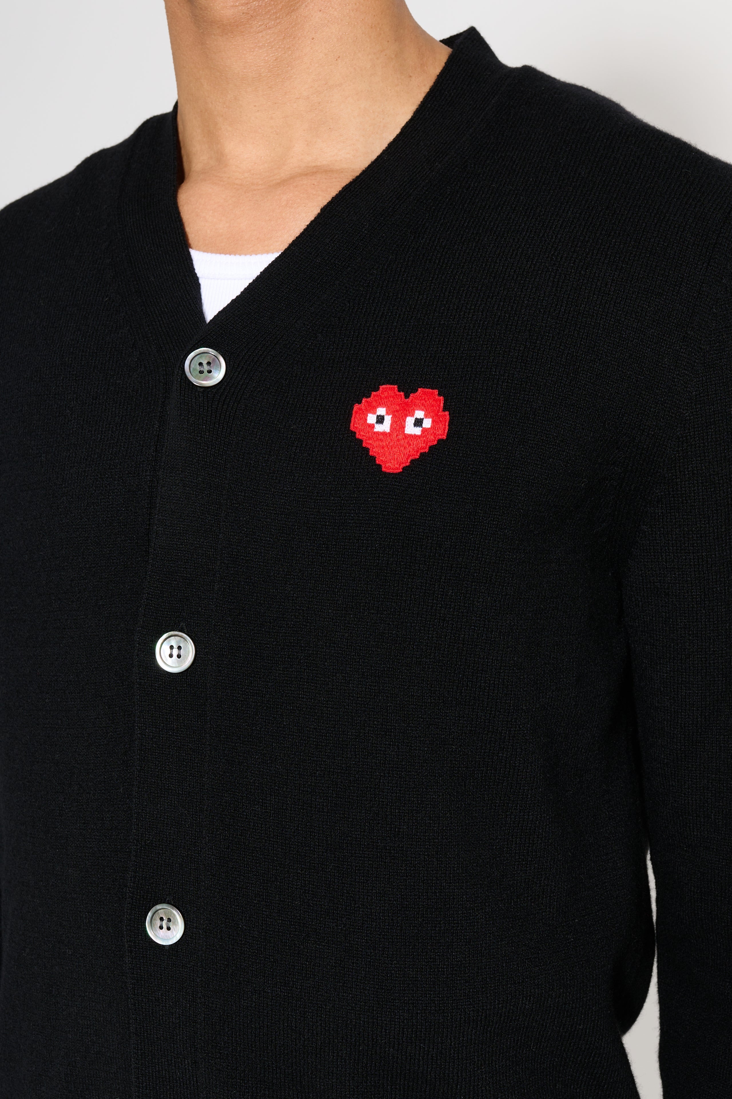 COMME DES GARÇONS PLAY X INVADER CARDIGAN BLACK - 3
